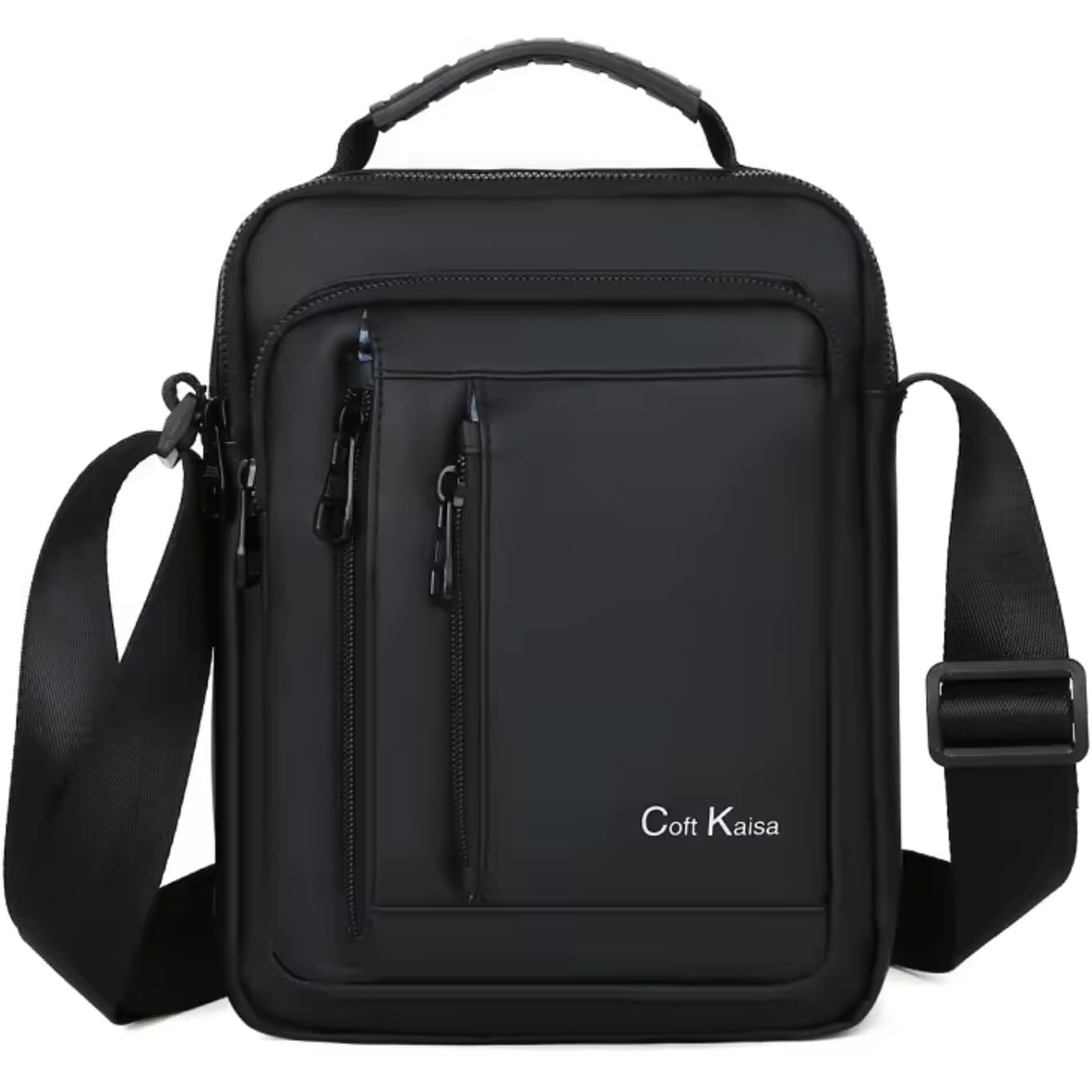 Teesta Oxford Soft Linen Material ManS Casual Cross-Body Small Messenger Sling Bag Adjustable Shoulder Strap ManS Handbag MultipleS Zippers Passport Cards Mobile Pocket 9.5Inch Tablet (Black)