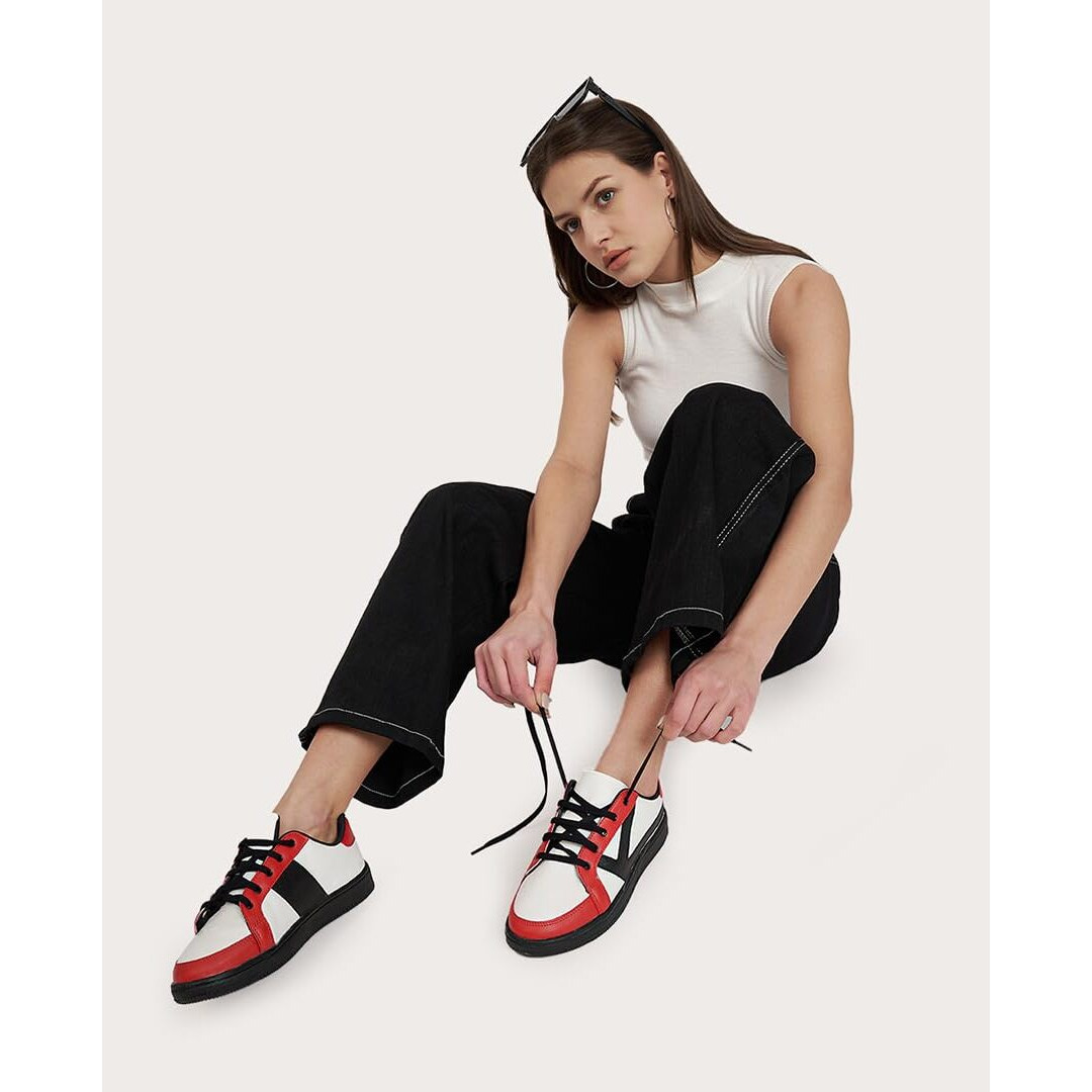 Kazarmax Xxiv Red White & Black Trainers/Sneakers Shoes For Girls/Women- 5 Uk