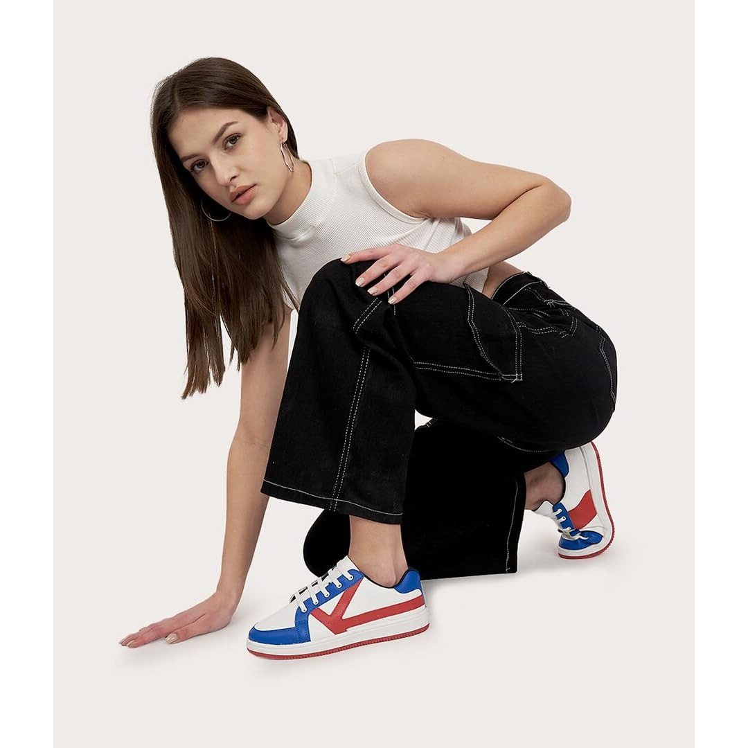 Kazarmax Xxiv Red White & Blue Trainers/Sneakers Shoes For Girls/Women- 5 Uk