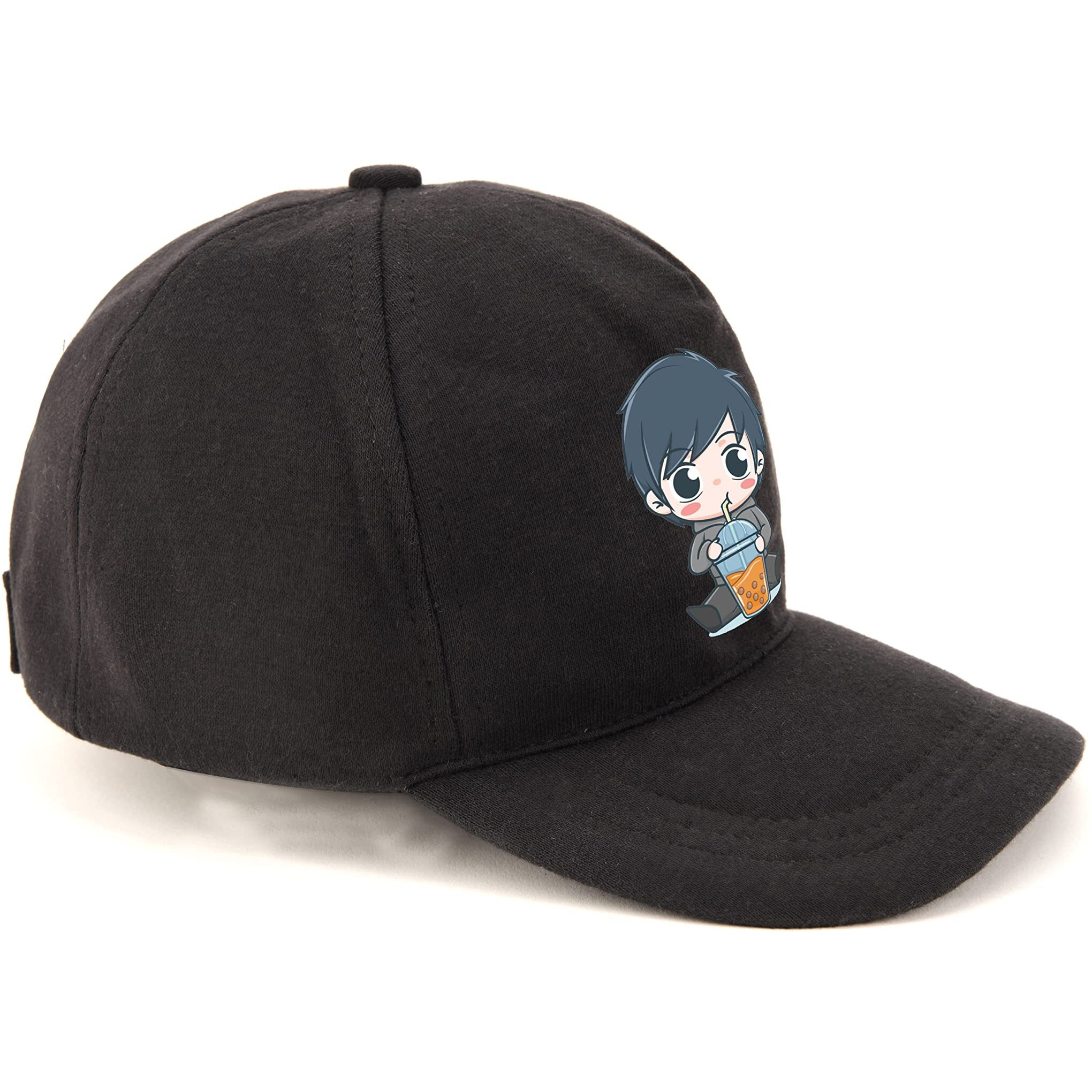Primebox Head Caps For Men Unisex With Adjustable Velcro Strap Cap Summer Caps Men Sports Cricket Caps, Gym Cap (Black Cap Boy Wearing Hoodie Print)