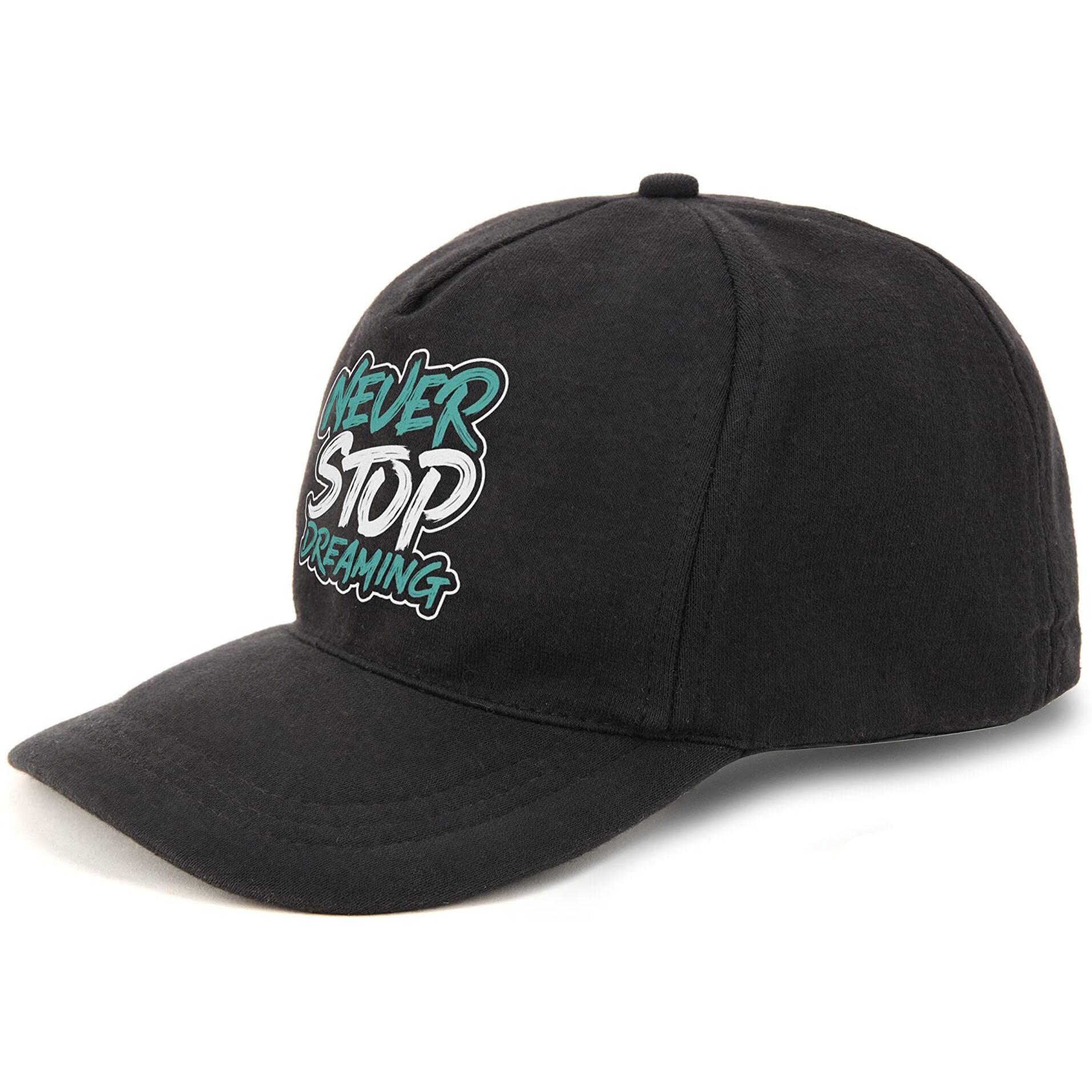 Primebox Head Caps For Men Unisex With Adjustable Velcro Strap Cap Summer Caps Men Sports Cricket Caps, Gym Cap (Black Cap Never Stop Dreaming Print)