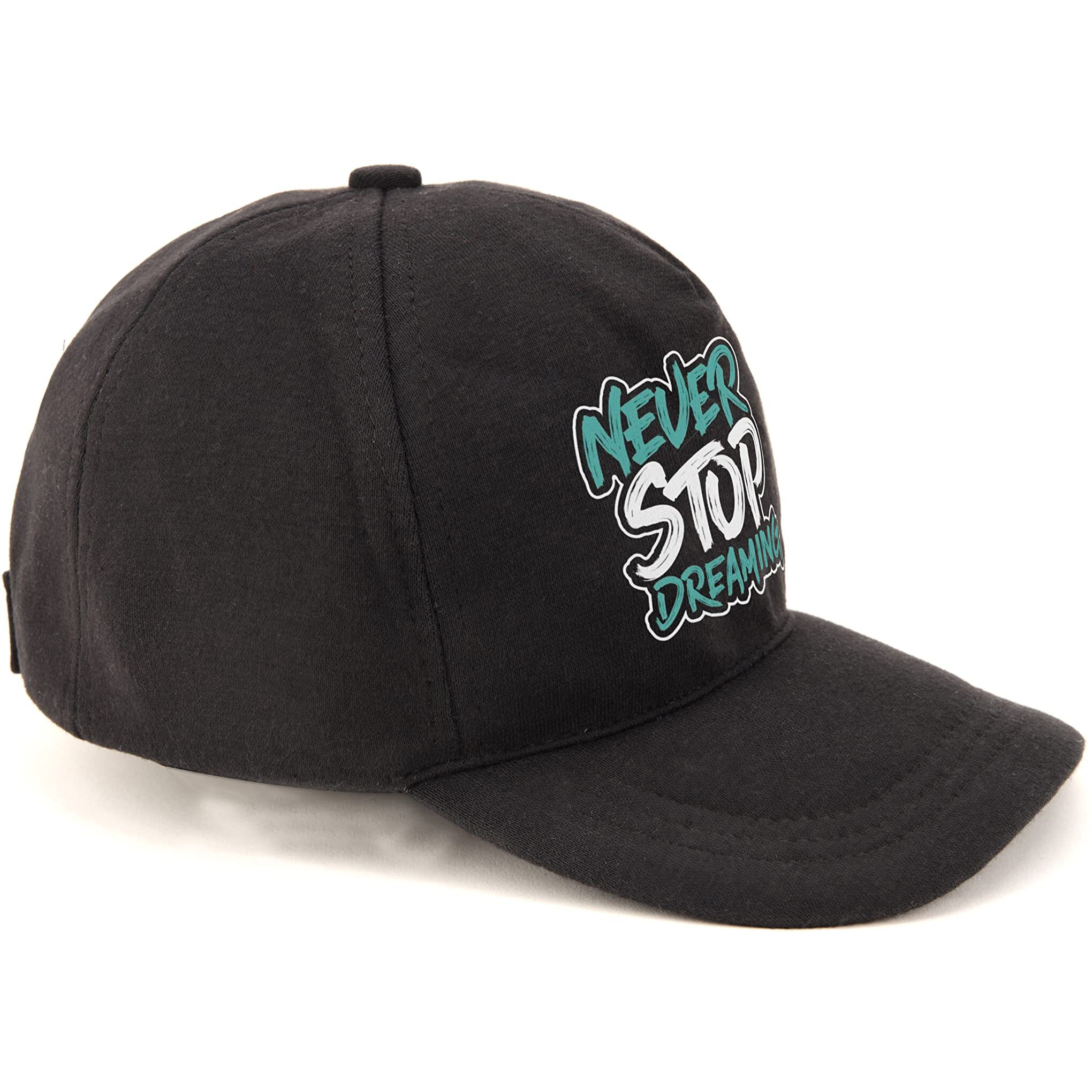 Primebox Head Caps For Men Unisex With Adjustable Velcro Strap Cap Summer Caps Men Sports Cricket Caps, Gym Cap (Black Cap Never Stop Dreaming Print)