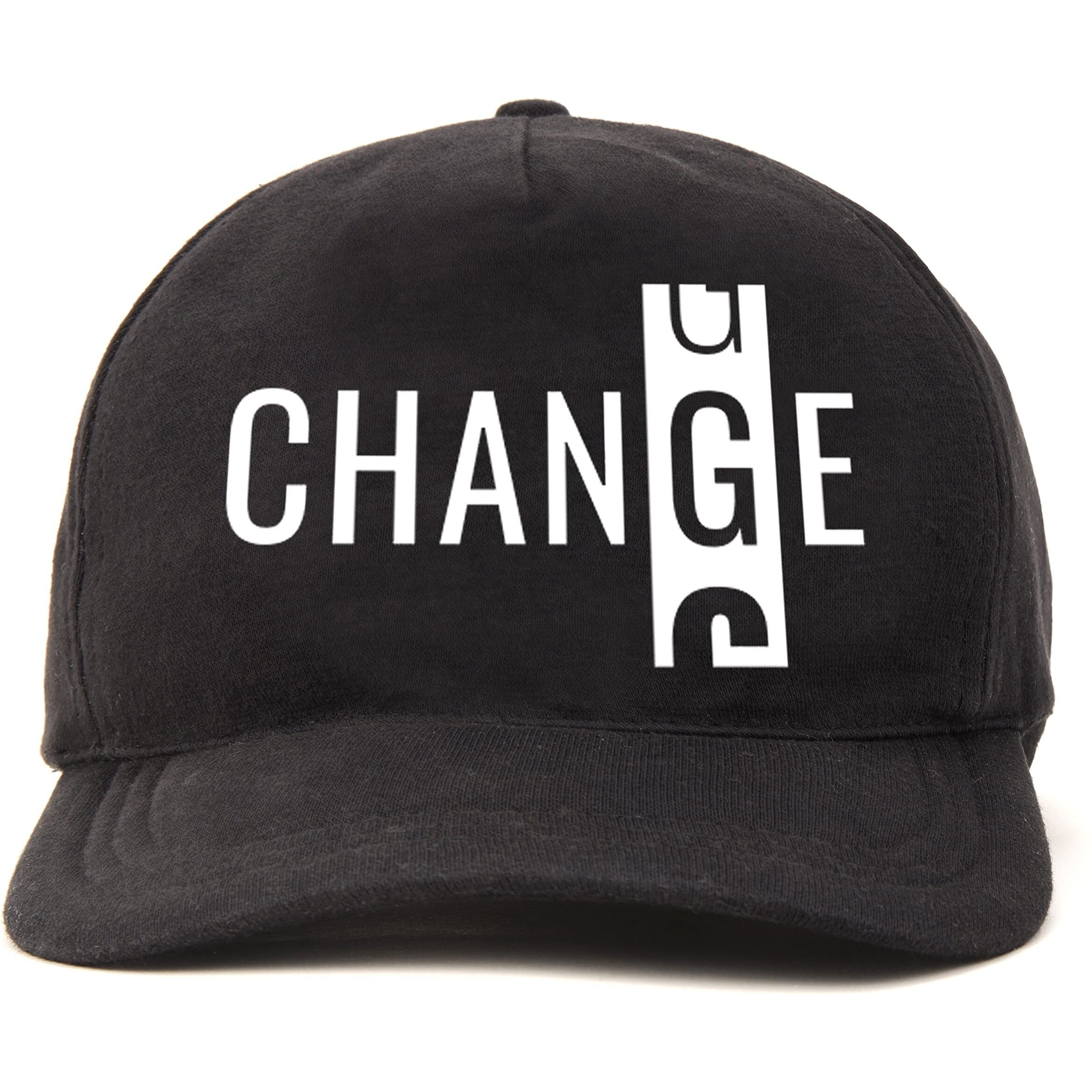Primebox Head Caps For Men Unisex With Adjustable Velcro Strap Cap Summer Caps Men Sports Cricket Caps, Gym Cap (Black Cap Changes White Print)