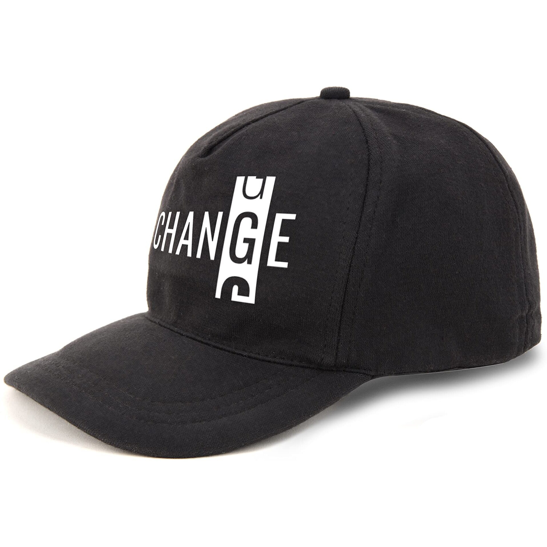 Primebox Head Caps For Men Unisex With Adjustable Velcro Strap Cap Summer Caps Men Sports Cricket Caps, Gym Cap (Black Cap Changes White Print)