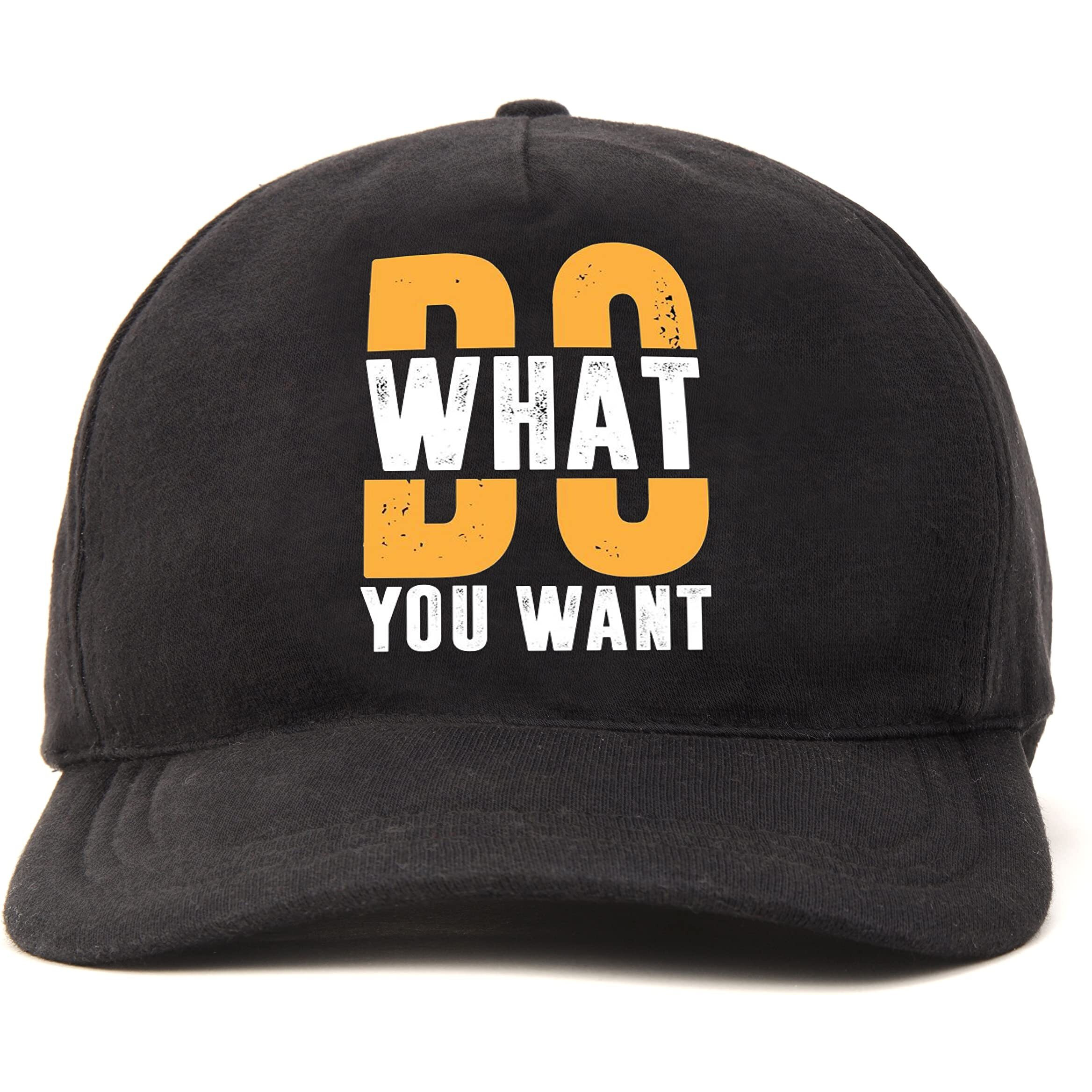 Primebox Head Caps For Men Unisex With Adjustable Velcro Strap Cap Summer Caps Men Sports Cricket Caps, Gym Cap (Black Cap Do What You Want Print)