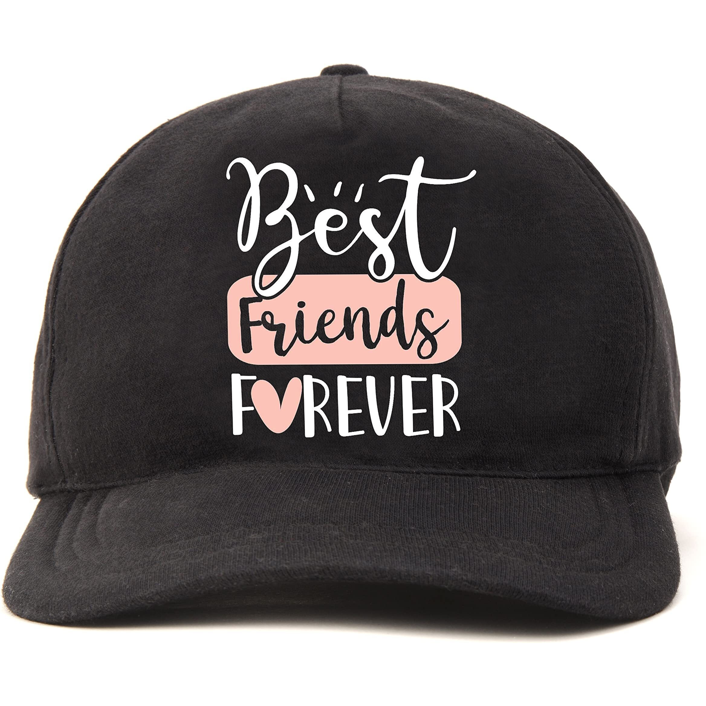 Primebox Head Caps For Men Unisex With Adjustable Velcro Strap Cap Summer Caps Men Sports Cricket Caps, Gym Cap (Black Cap Best Friend Forever Print)