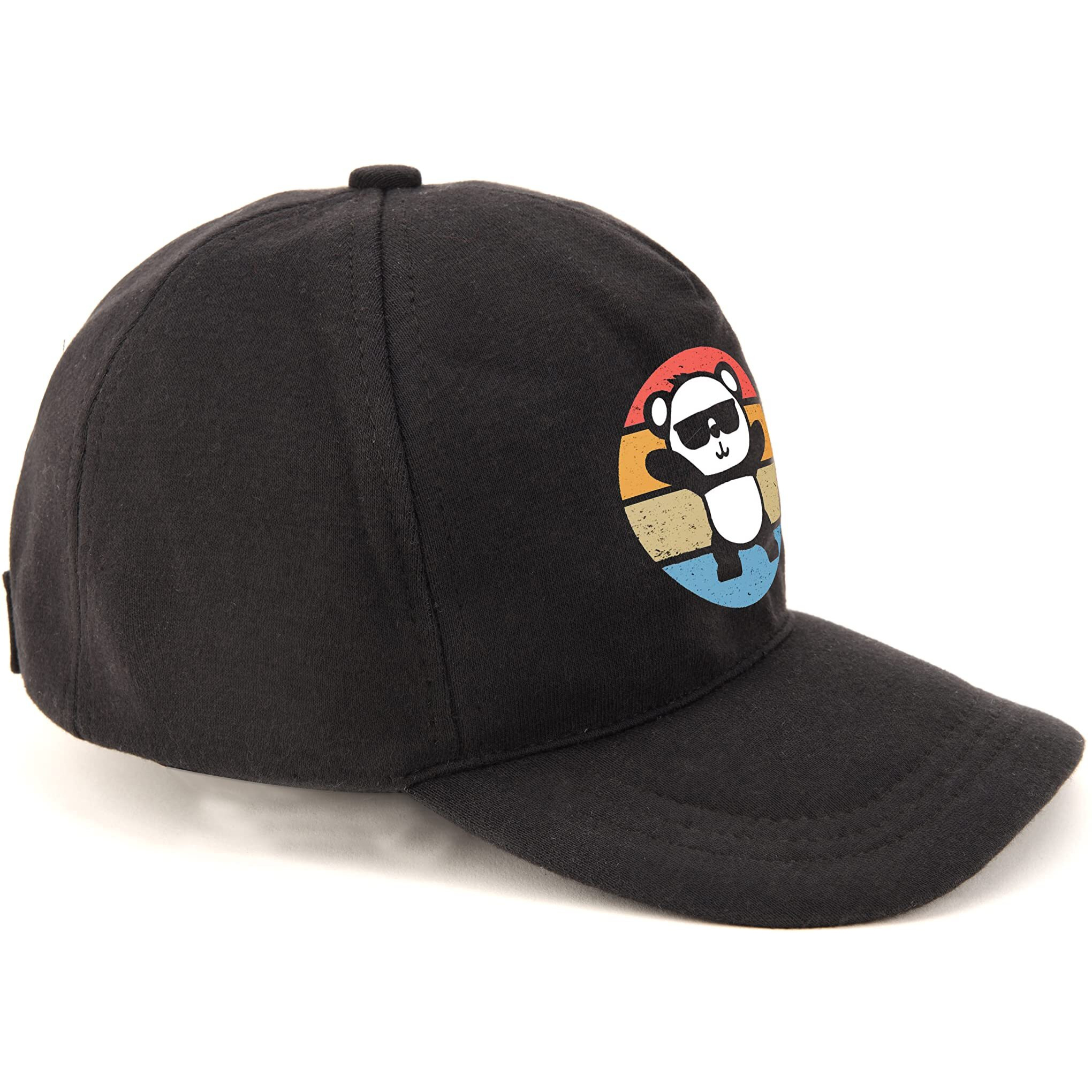 Primebox Head Caps For Men Unisex With Adjustable Velcro Strap Cap Summer Caps Men Sports Cricket Caps, Gym Cap (Black Cap Panda Cool Print)