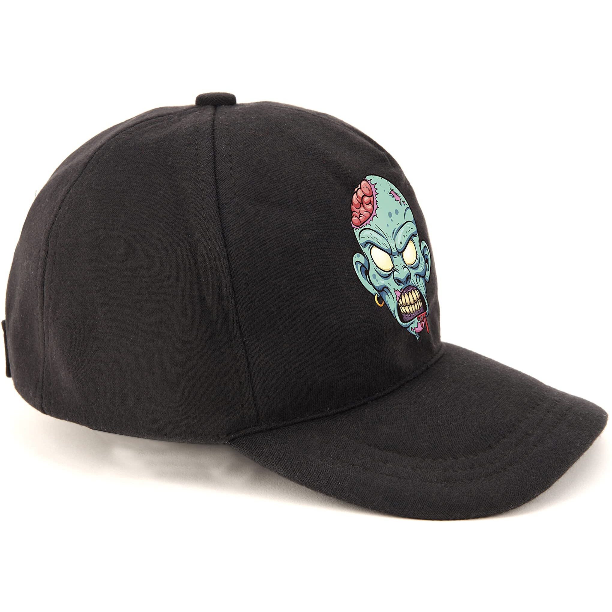 Primebox Head Caps For Men Unisex With Adjustable Velcro Strap Cap Summer Caps Men Sports Cricket Caps, Gym Cap (Black Cap Zombie Head Print)