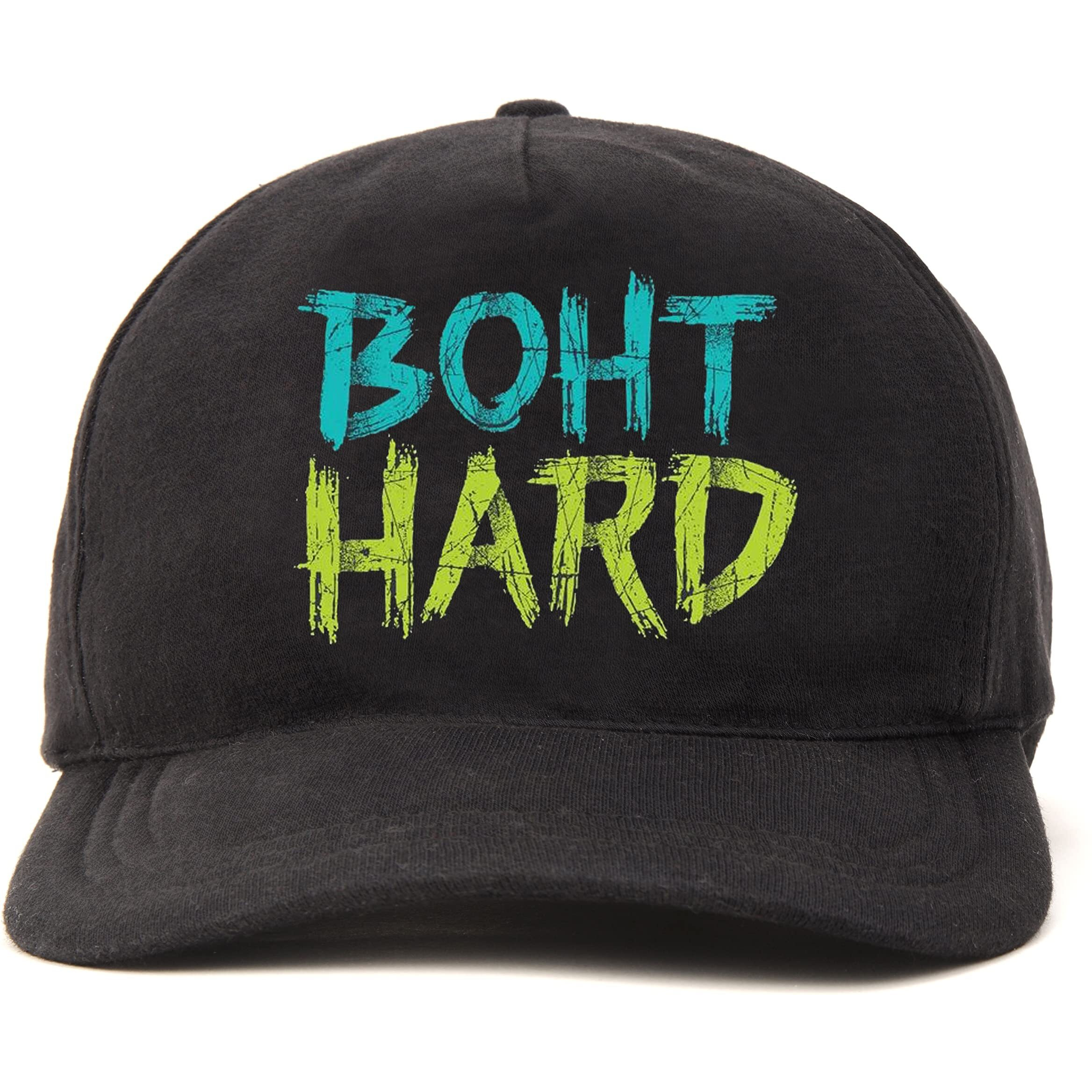 Primebox Head Caps For Men Unisex With Adjustable Velcro Strap Cap Summer Caps Men Sports Cricket Caps, Gym Cap (Black Cap Boht Hard Print)