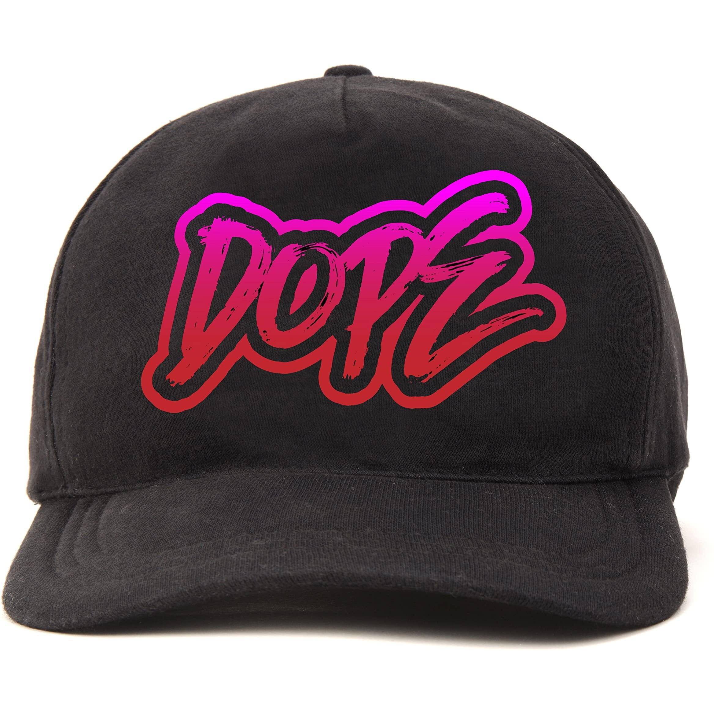 Primebox Head Caps For Men Unisex With Adjustable Velcro Strap Cap Summer Caps Men Sports Cricket Caps, Gym Cap (Black Cap Dope Font Pink Print)