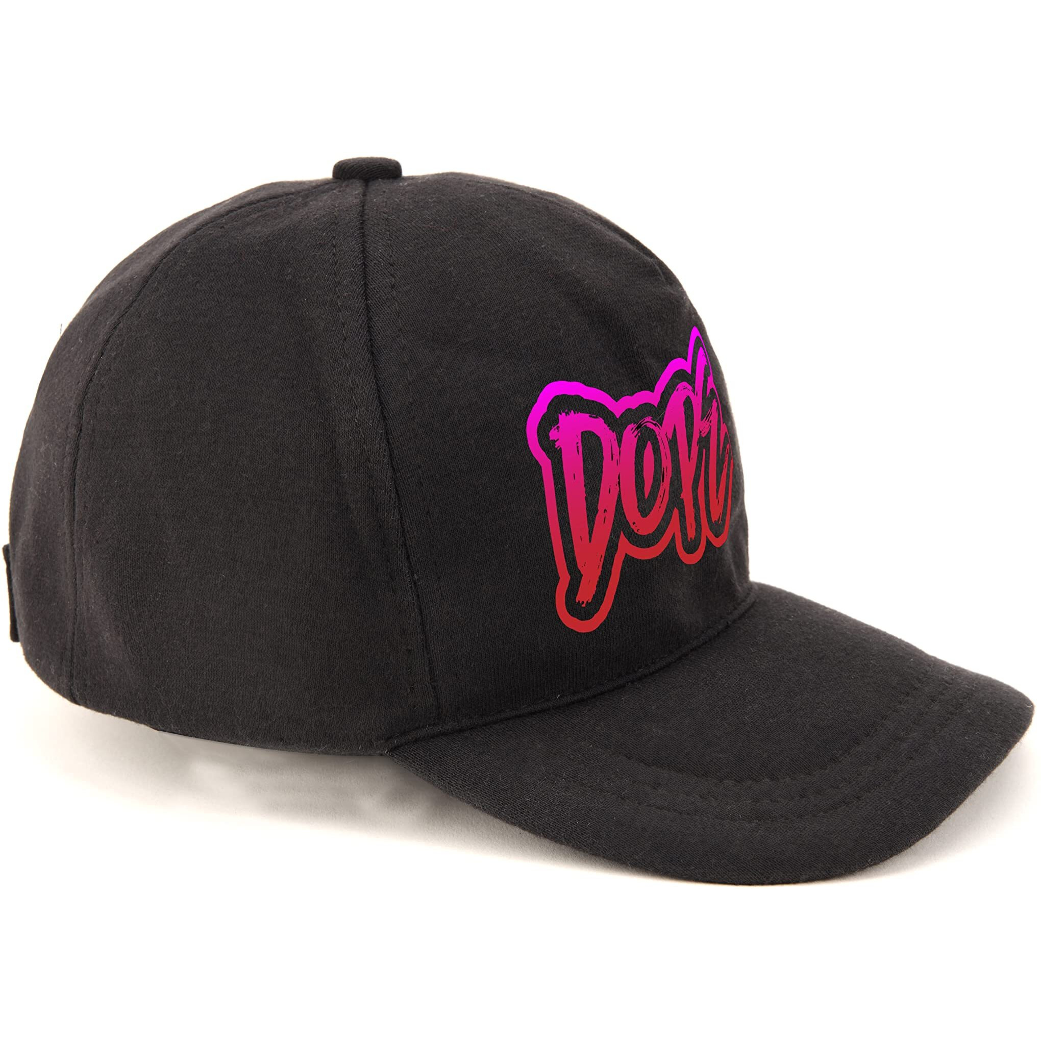 Primebox Head Caps For Men Unisex With Adjustable Velcro Strap Cap Summer Caps Men Sports Cricket Caps, Gym Cap (Black Cap Dope Font Pink Print)