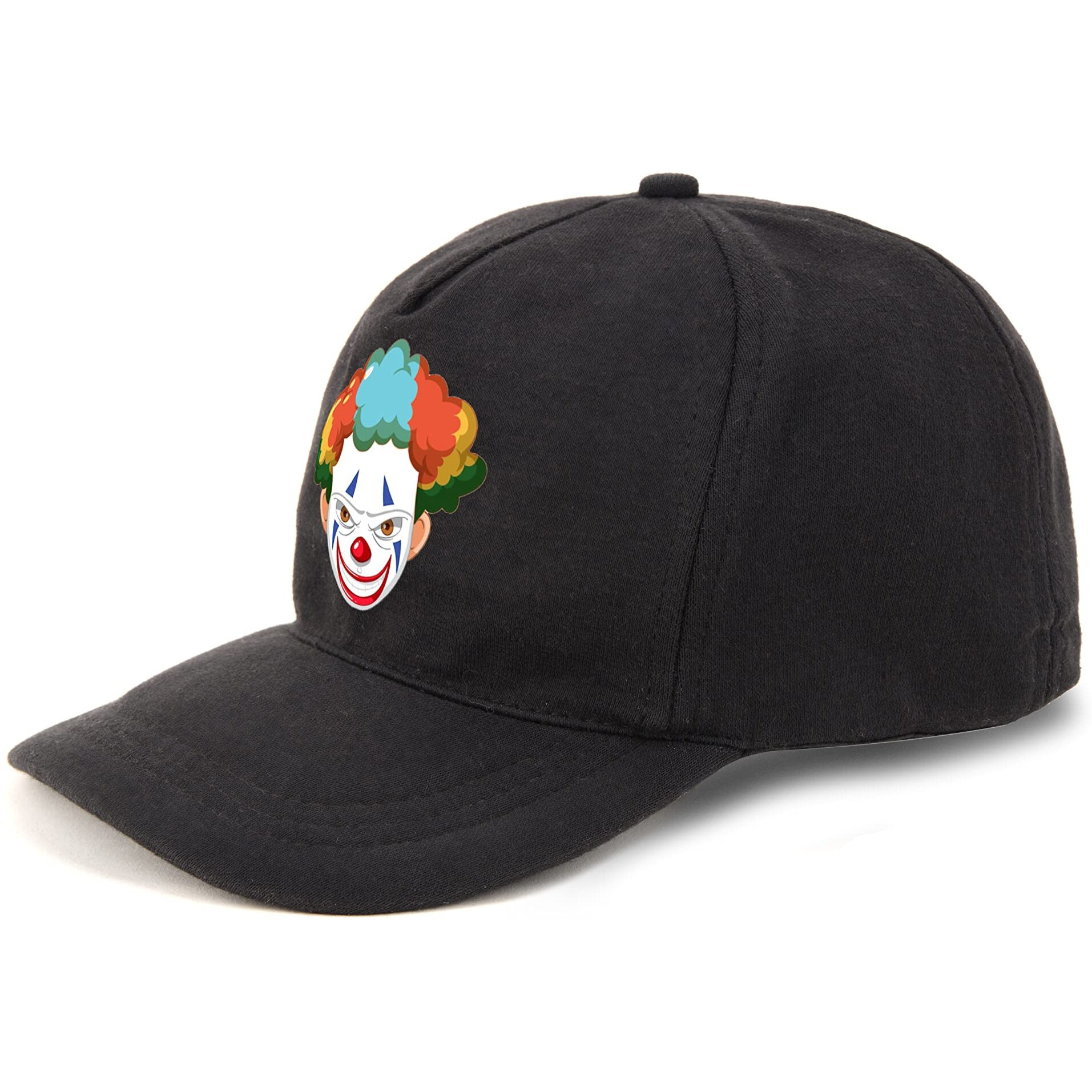 Primebox Head Caps For Men Unisex With Adjustable Velcro Strap Cap Summer Caps Men Sports Cricket Caps, Gym Cap (Black Cap Creepy Clown Face Print)
