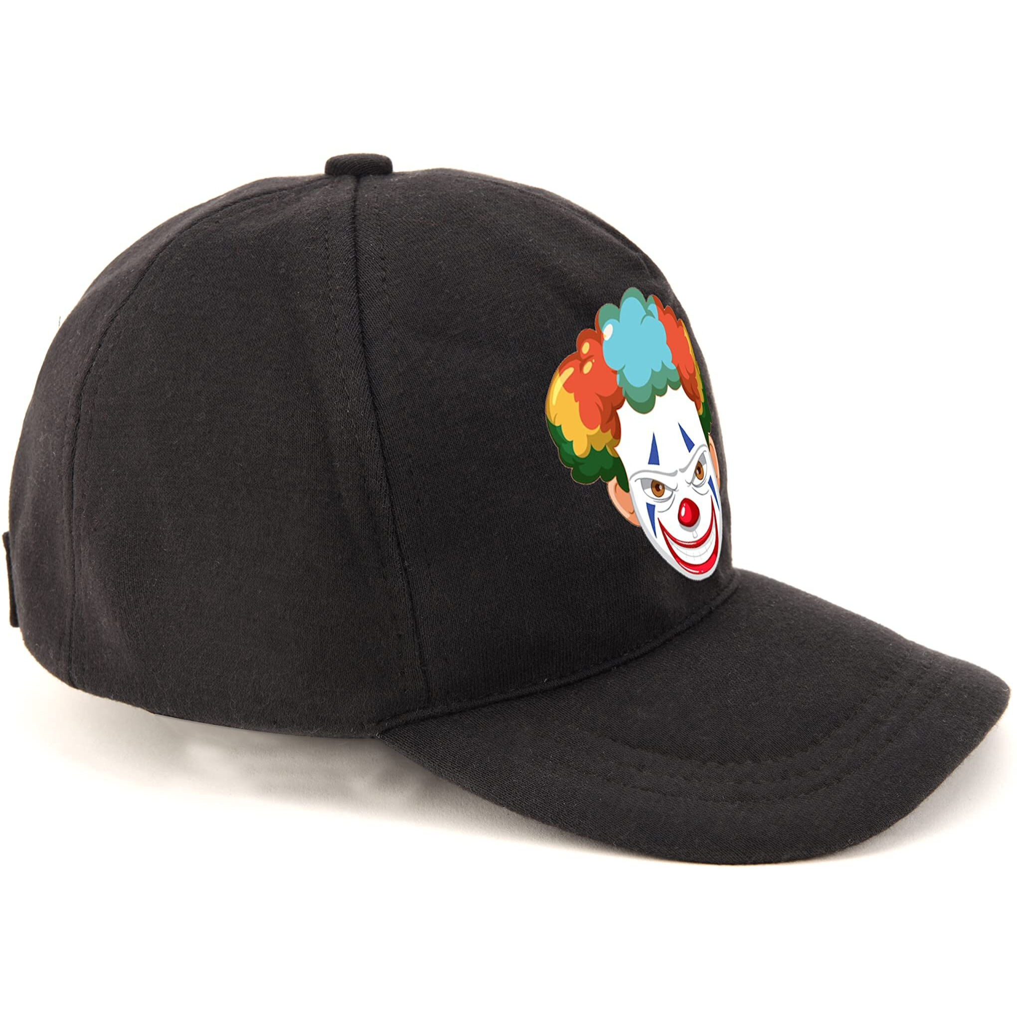 Primebox Head Caps For Men Unisex With Adjustable Velcro Strap Cap Summer Caps Men Sports Cricket Caps, Gym Cap (Black Cap Creepy Clown Face Print)