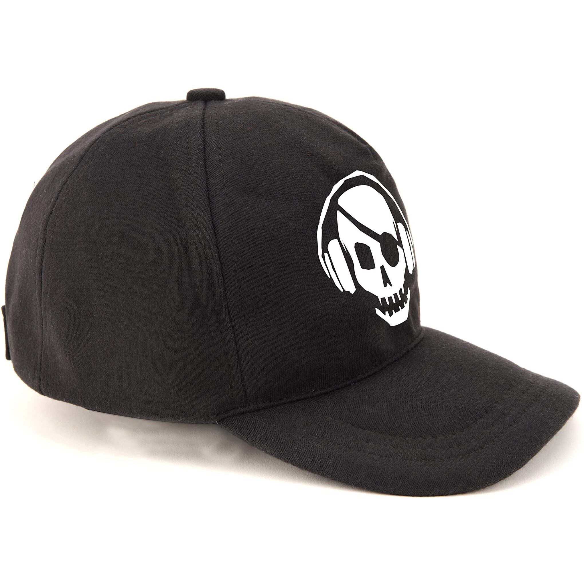 Primebox Head Caps For Men Unisex With Adjustable Velcro Strap Cap Summer Caps Men Sports Cricket Caps, Gym Cap (Black Cap Skull Headphone White Print)