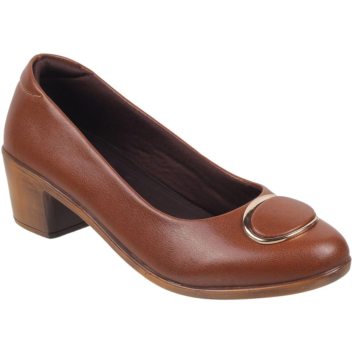 Metro Women Tan Synthetic Leather Formal/Pump Shoes Uk/6 Eu/39 (31-255)