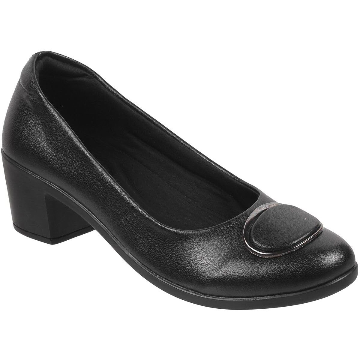 Metro Women Black Synthetic Leather Formal/Pump Shoes Uk/6 Eu/39 (31-255)