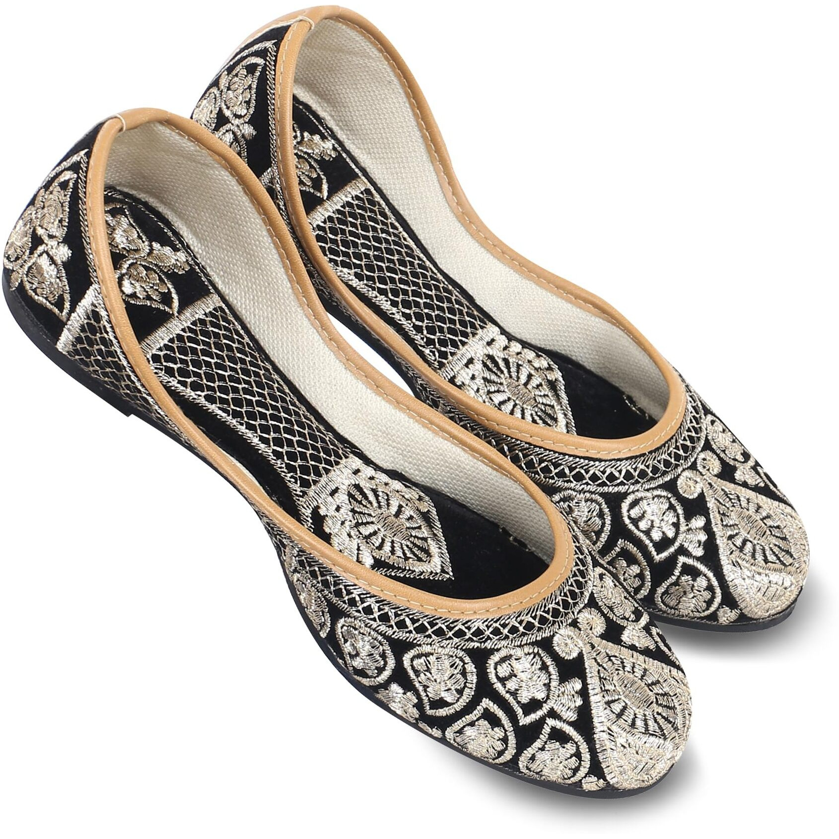 Dfr WomenS Embroidered Punjabi Mojari Jutti Juti Shoe, Uk Size 5 Black