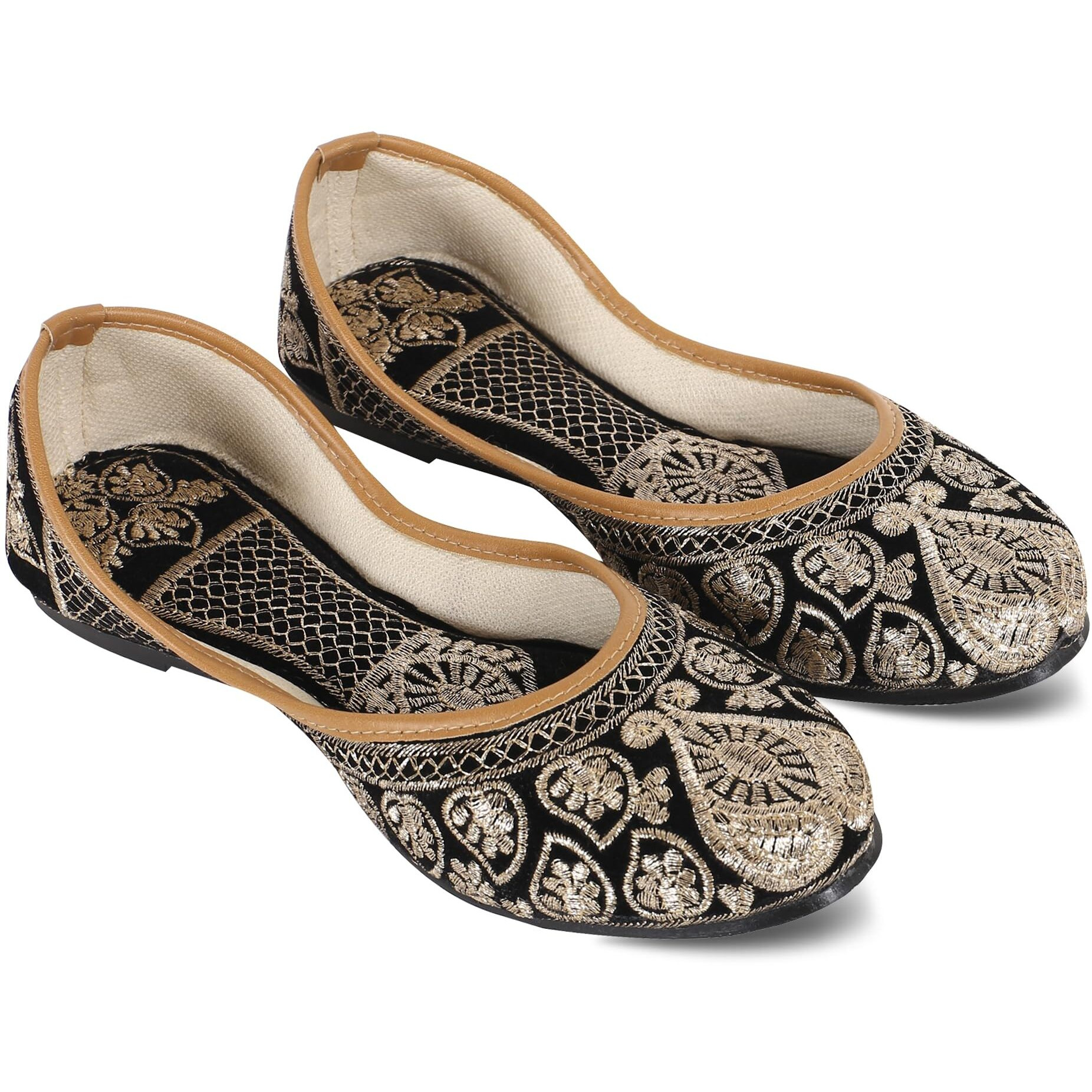 Dfr WomenS Embroidered Punjabi Mojari Jutti Juti Shoe, Uk Size 5 Black