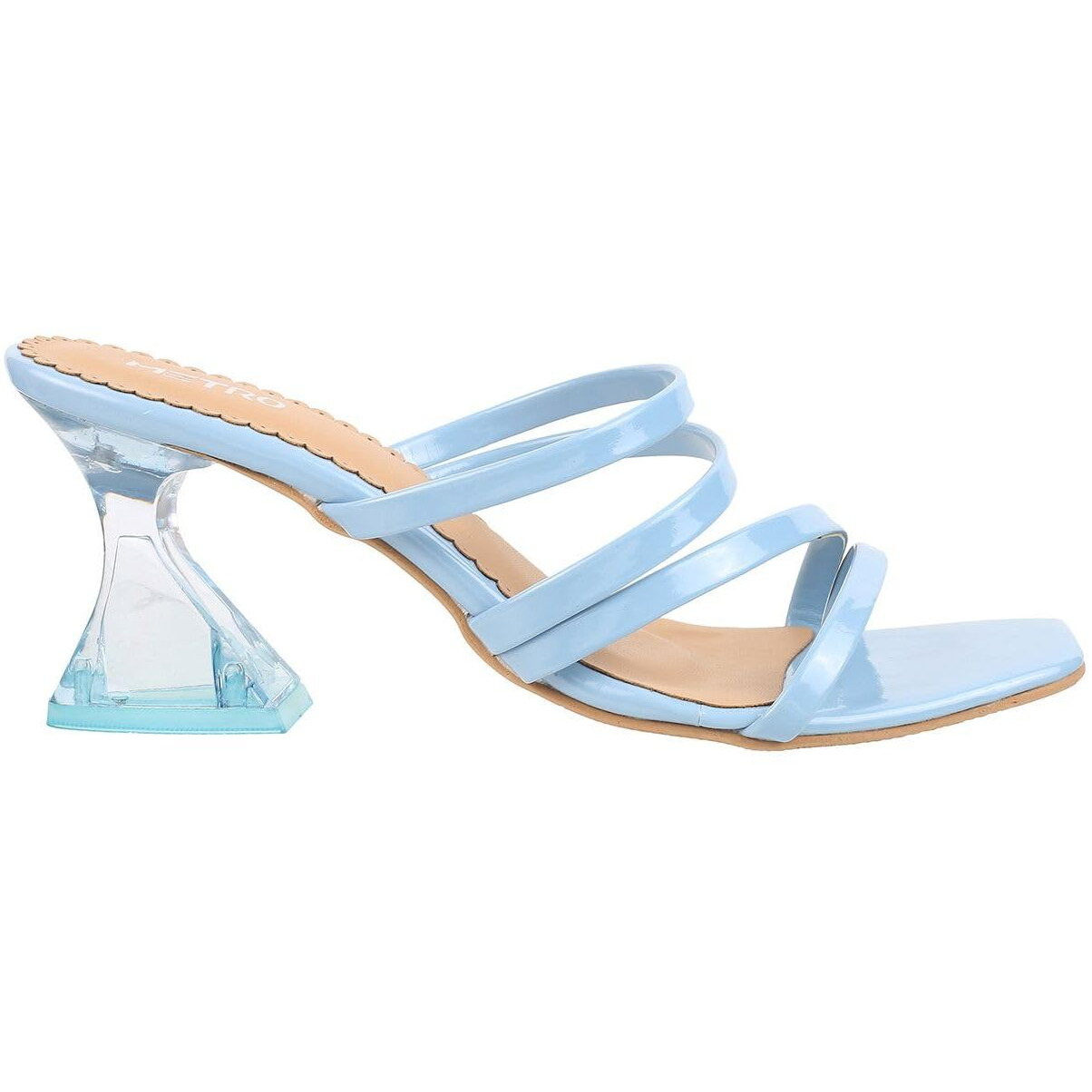 Metro Women Blue Chunky Heel Fashion Sandal Uk/4 Eu/37 (40-167)