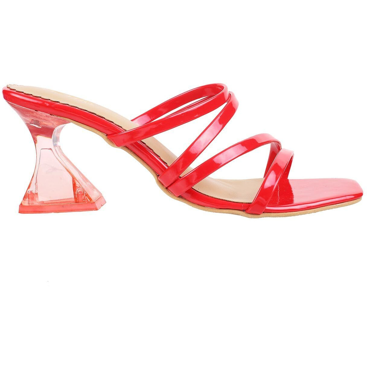 Metro Women Red Chunky Heel Fashion Sandal Uk/4 Eu/37 (40-167)