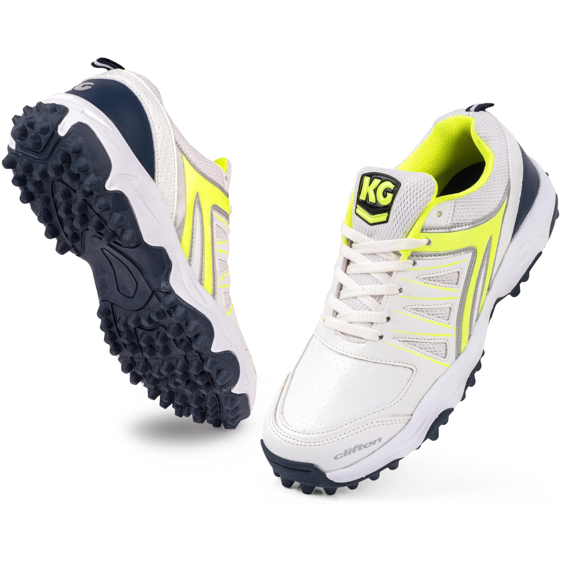 Kg Boost Cricket Shoe For Men, Light Weight (White Green, 11)