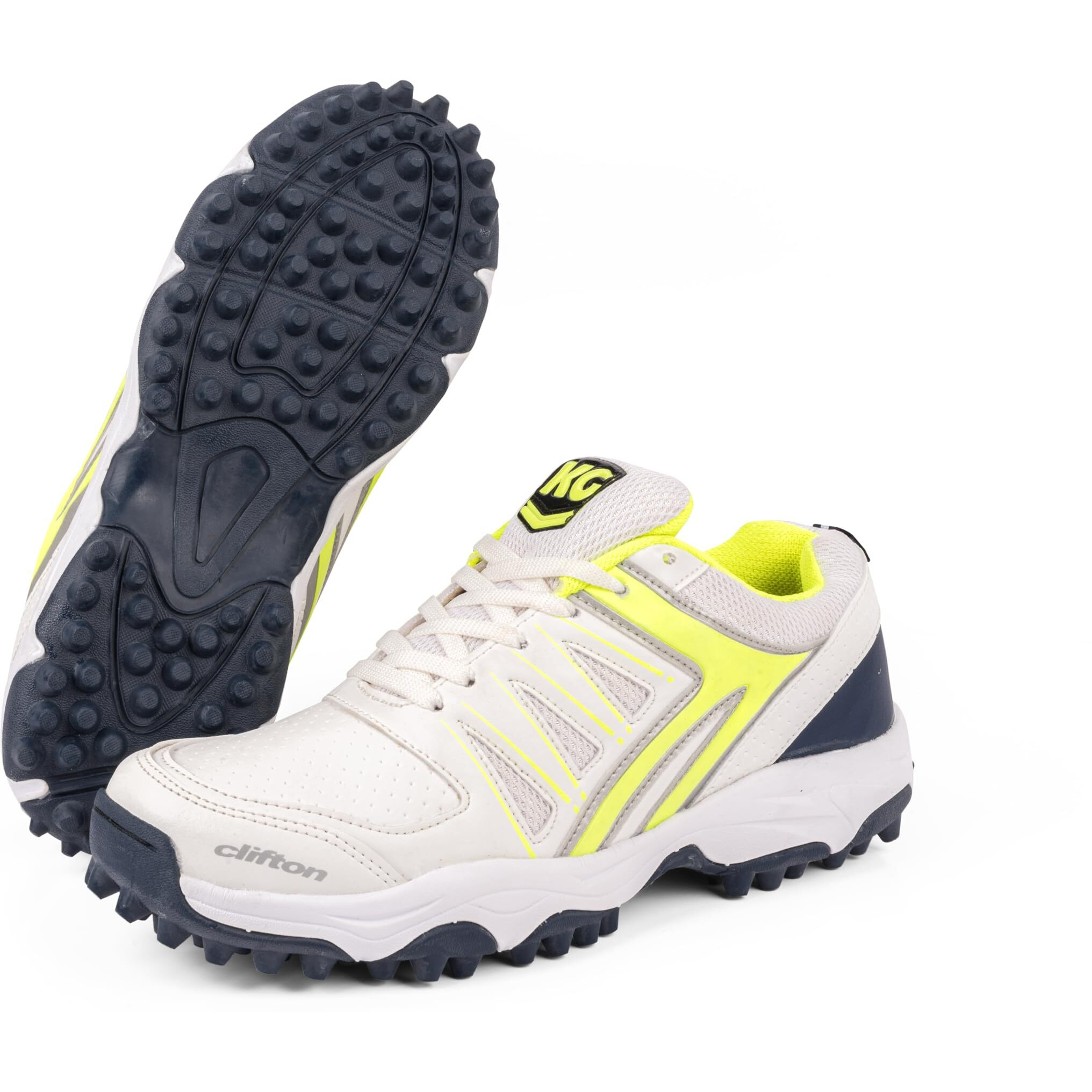 Kg Boost Cricket Shoe For Men, Light Weight (White Green, 11)