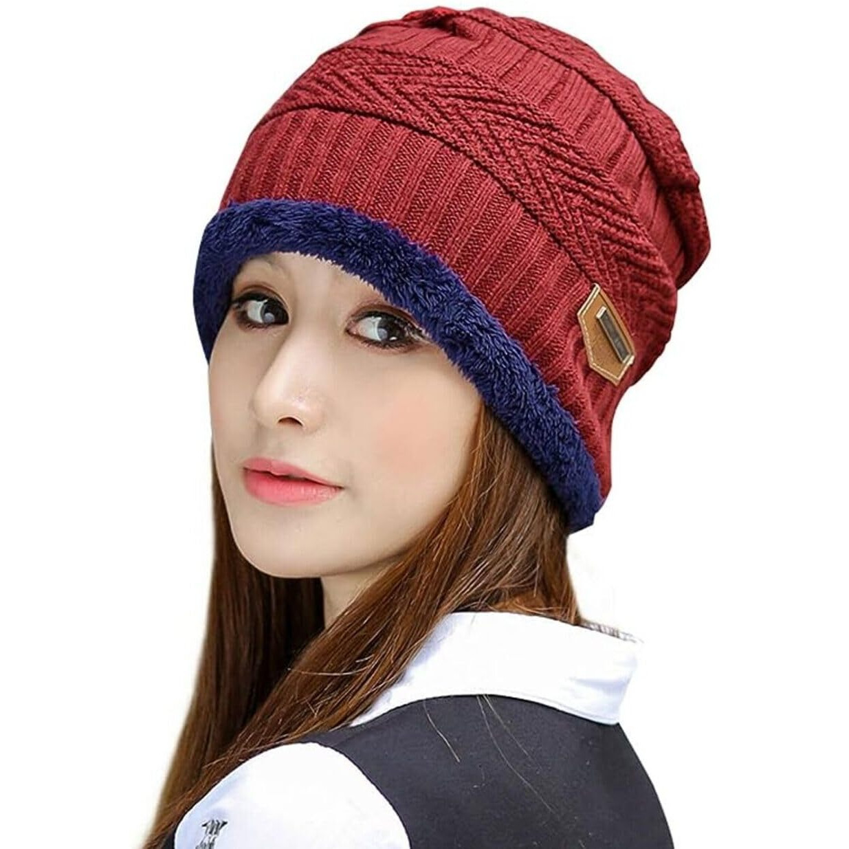 Glammore WomenS And MenS Woollen Beanie Cap With Neck Warmer. Knitted Cap With Fur Lining-MenS Woolen Cap With Neck Muffler -Grey