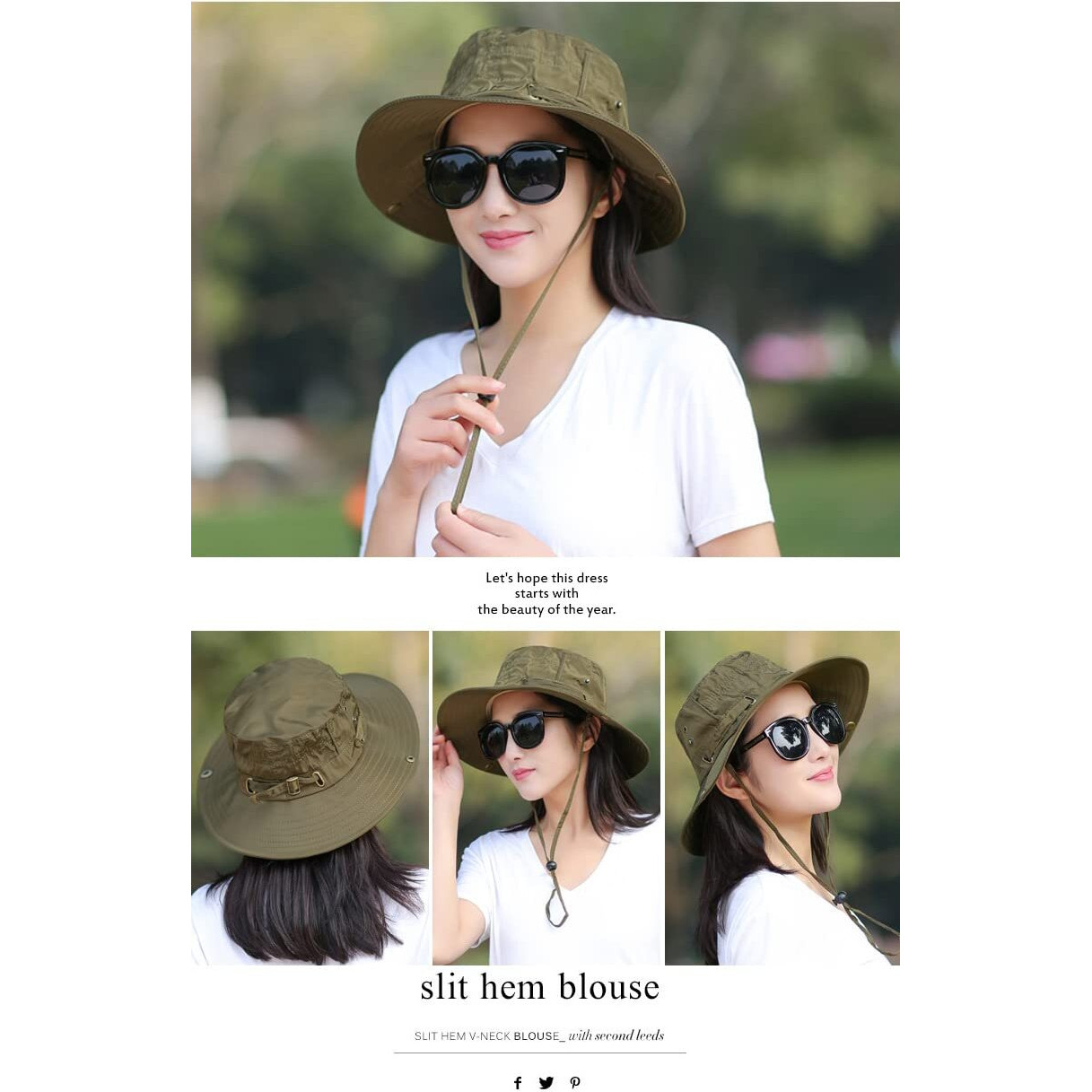Alexvyan Women's Polyester Round Hat Sun Visor | Uv Protection | Wide Brim Summer Cap | Breathable Casual Beach Hat | Safari Hat Sun Protection Cap (Green, Large)