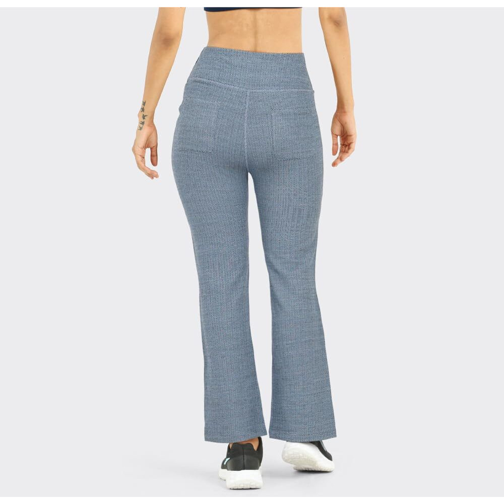 Blissclub Werk-It Flare Pants For Women Office Wear, Formal Cotton Trousers For Women With High Waist And 4 Pockets