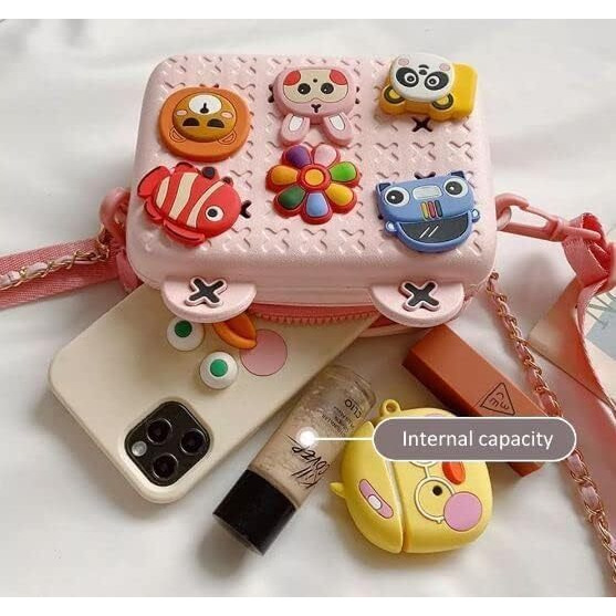 Morovik Cartoon Soft Silicone Bag Crossbody Shoulder Bag Purse Waterproof Anti Fall Stationery Storage Bag Minimal Handbag Sweet Birthday Gift For Children Students Girls, Multicolour