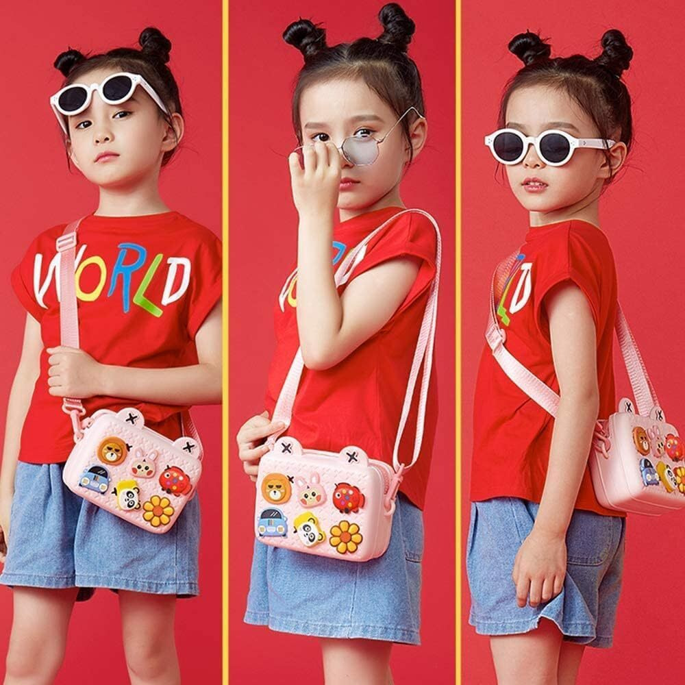 Morovik Cartoon Soft Silicone Bag Crossbody Shoulder Bag Purse Waterproof Anti Fall Stationery Storage Bag Minimal Handbag Sweet Birthday Gift For Children Students Girls, Multicolour