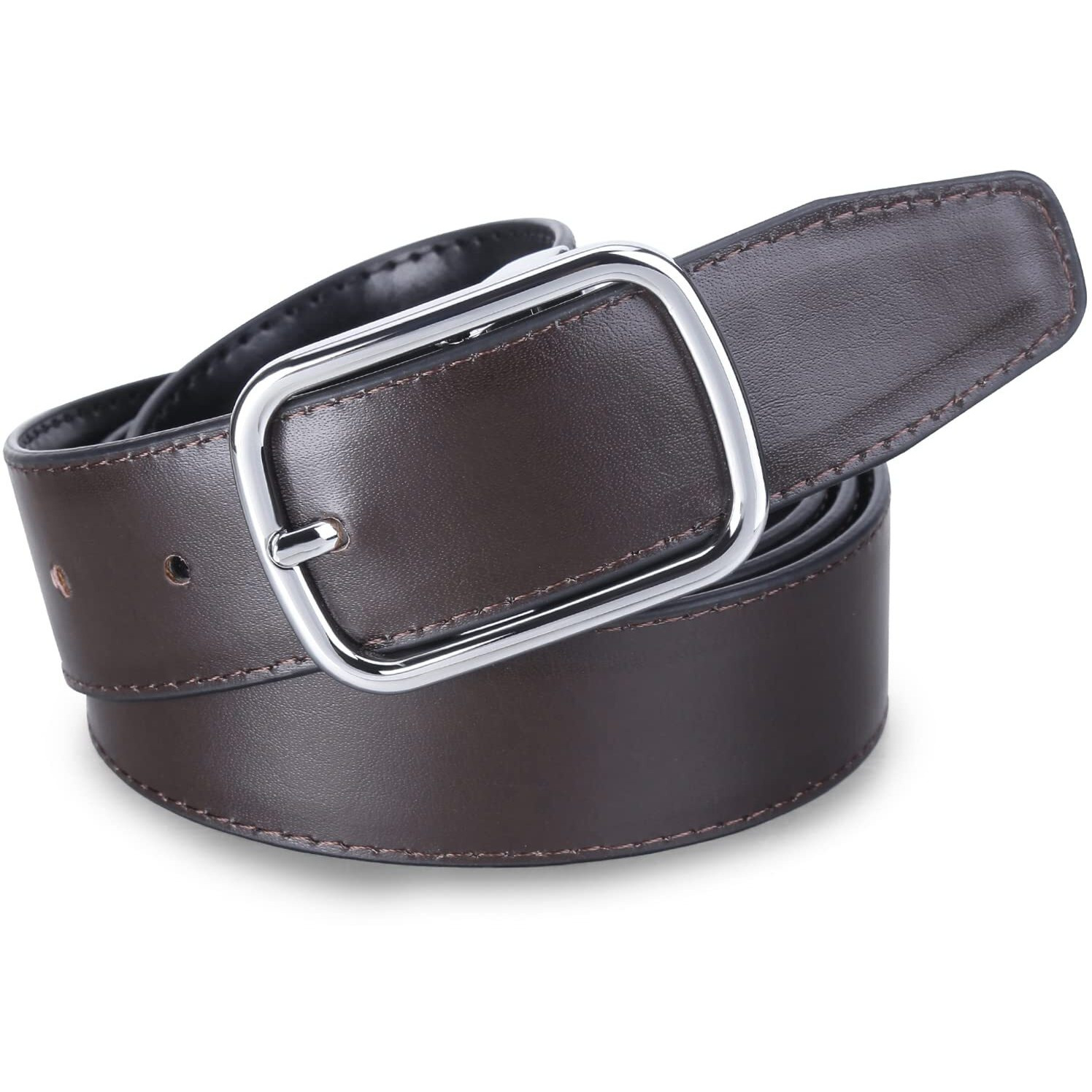 Labnoft Mens Faux Leather Pu Leather Reversible Belt (Belt-039-Ch), Black