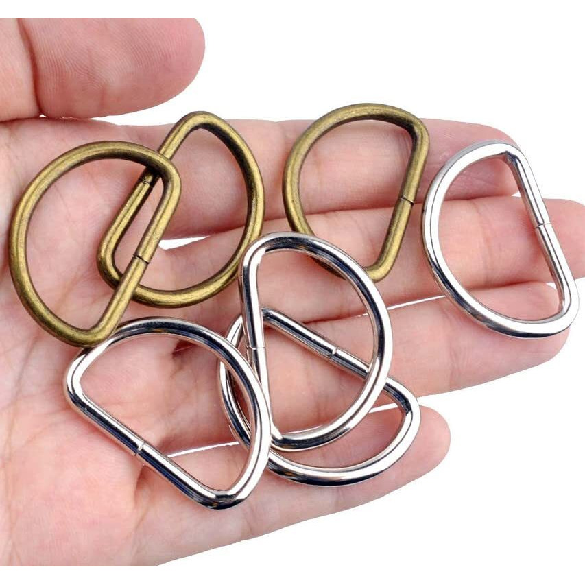 Diy Crafts 10 Pcs, Chrome Silver, Metal D Ring Semi-Circular D Ring For Hardware Bags Ring Hand Diy Ac (10 Pcs, Chrome Silver)