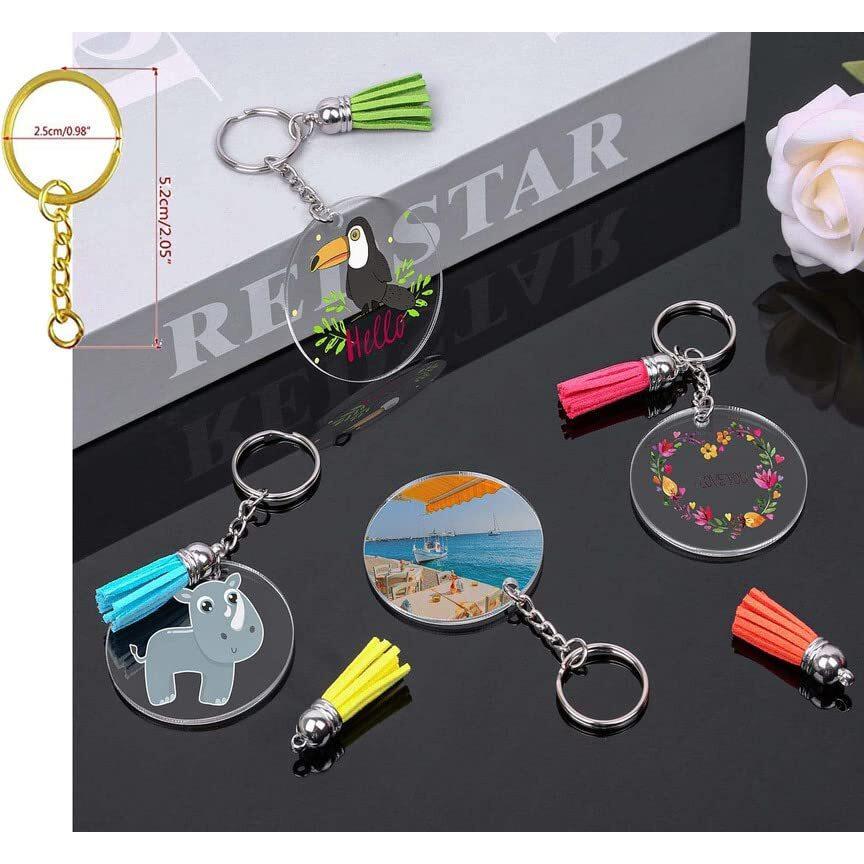 Diy Crafts 50 Pcs, 35Mm Chromegold, Multi Colur Flat Metal Split Keychain Ring Parts - Key Chains With Open Jump Ring And Connector - Make Your Own Key Ring Mu(50 Pcs, 35Mm Chromegold)