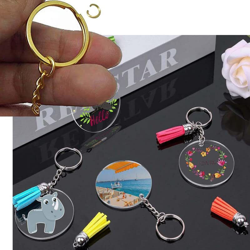 Diy Crafts 35 Pcs, 35Mm Gold, Multi Colur Flat Metal Split Keychain Ring Parts - Key Chains With Open Jump Ring And Connector - Make Your Own Key Ring Multi Co(35 Pcs, 35Mm Gold)