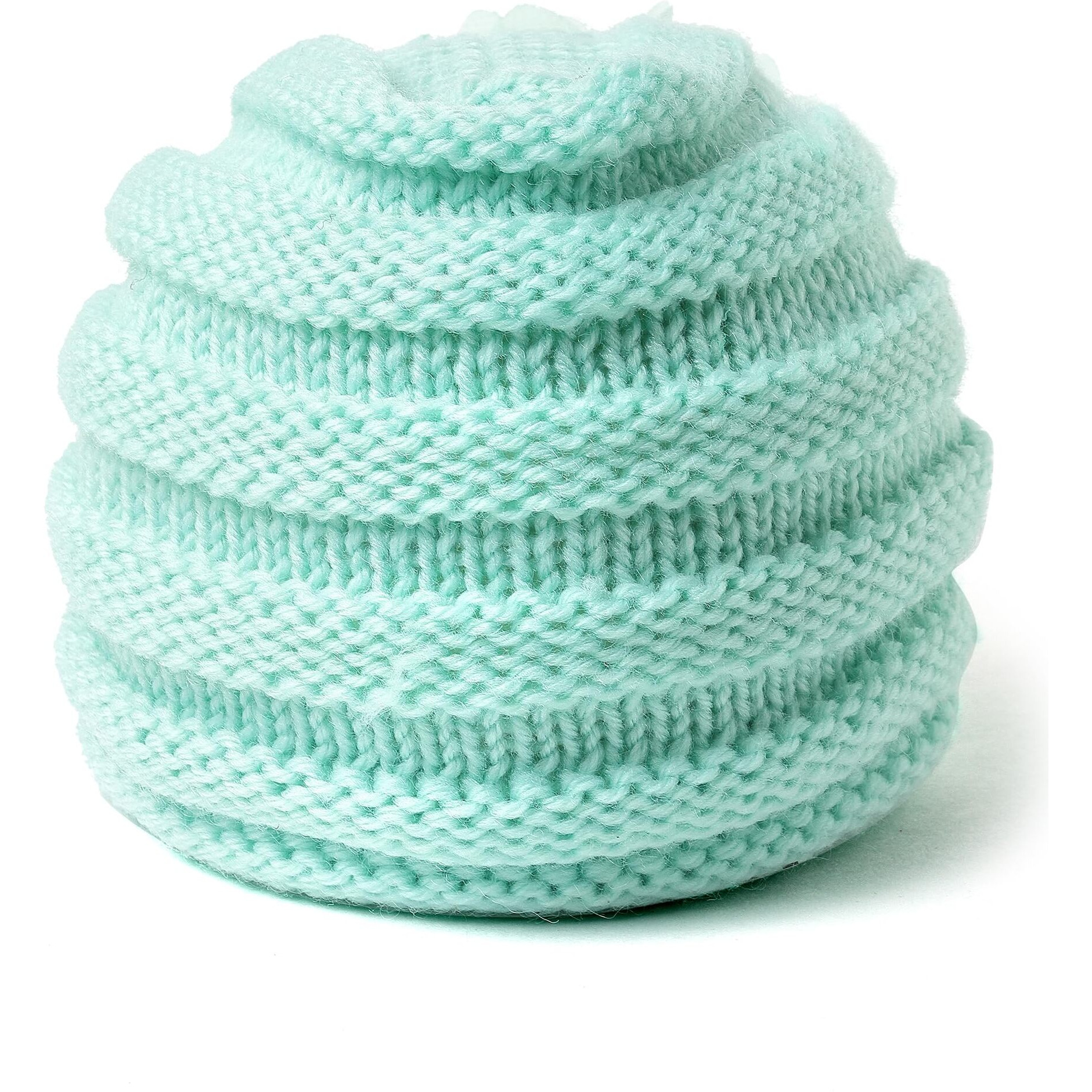Babymoon Knit Flower Baby Boy's And Baby Girl's Cap - Photography Props Photoshoot Baby Shower Costumes (Ice Blue, Free Size)