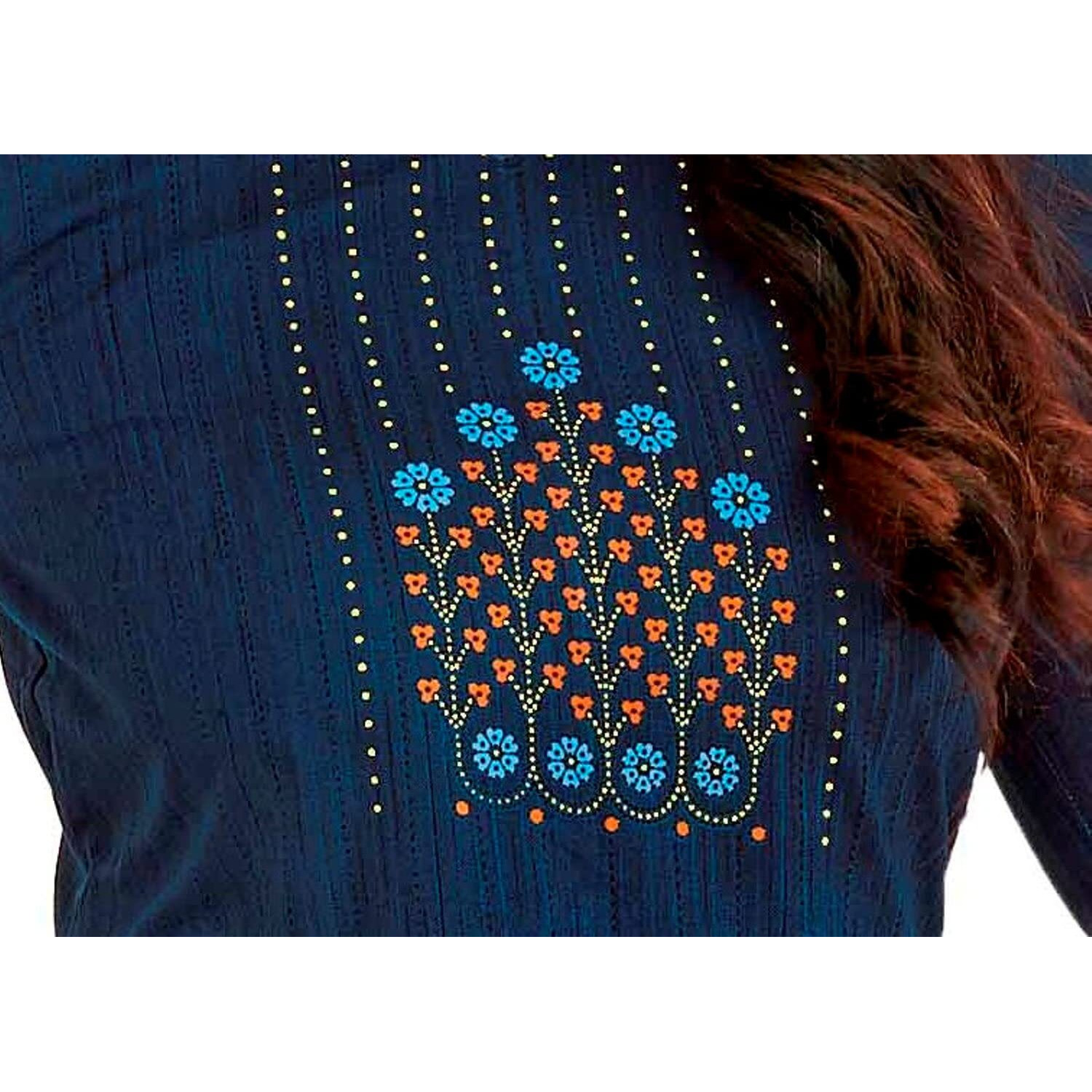 Miraan Women's Cotton Unstitched Dress Material (Sgpri1517 Blue Free Size)