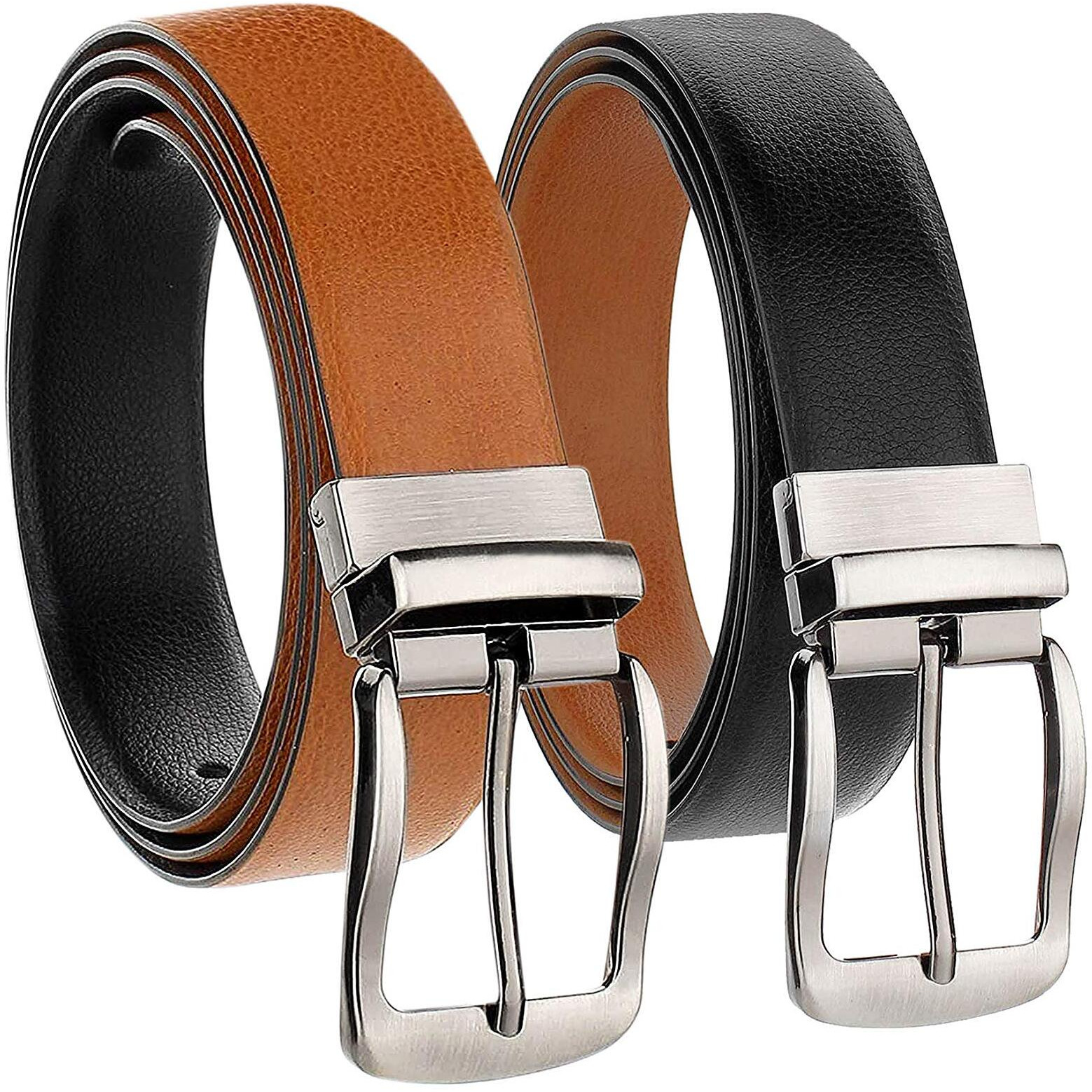 Scharf Reversible Stitched Vegan Leather Formal Belt For Men | 6 Months Warranty