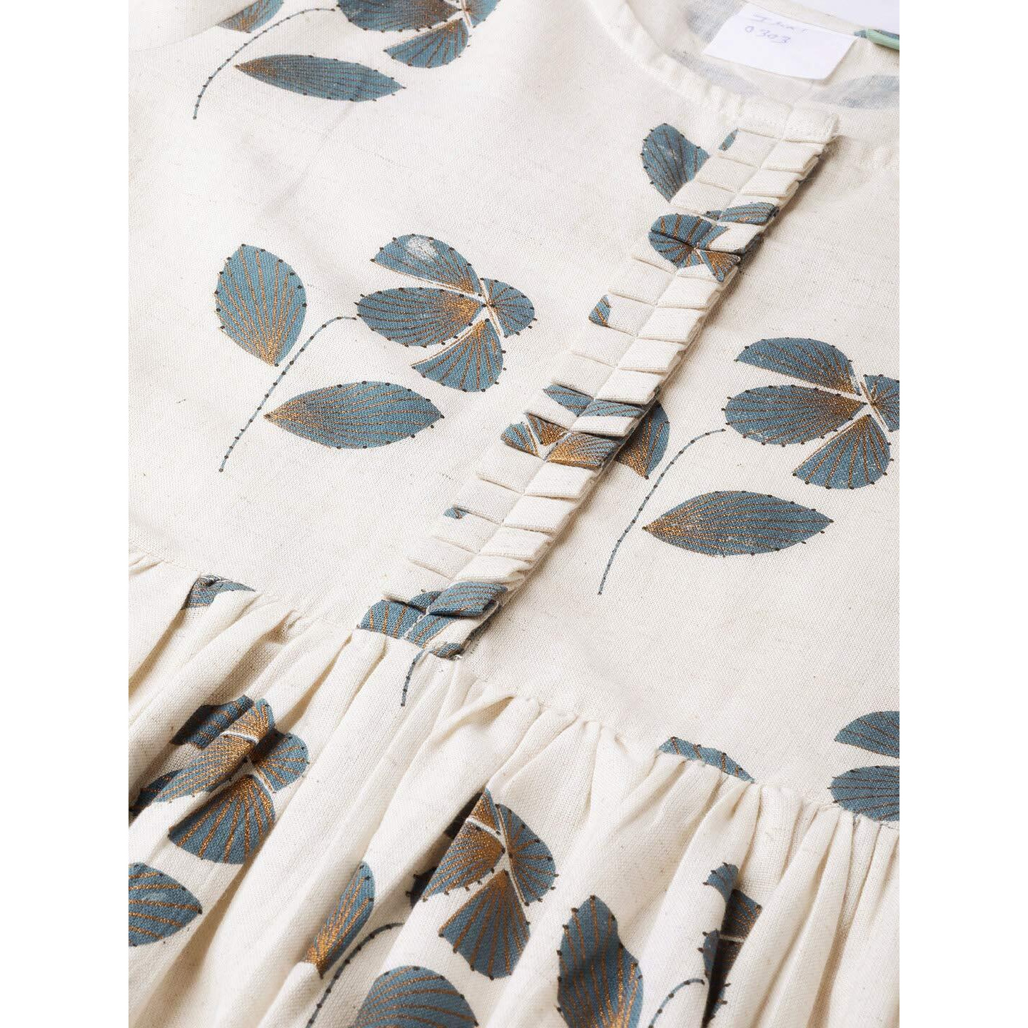 Idalia Cream Floral Printed Dress For Women
