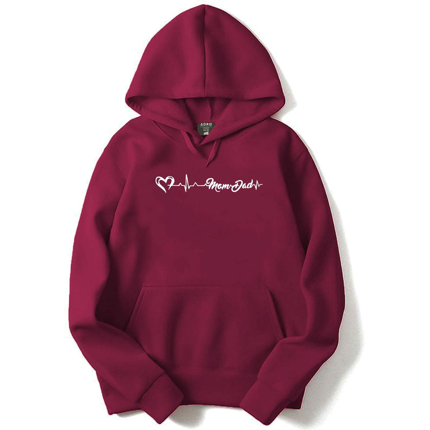Adro Men's Cotton Neck Hooded Sweatshirt (H20-M-Mom-Mr_Maroon_3Xl)