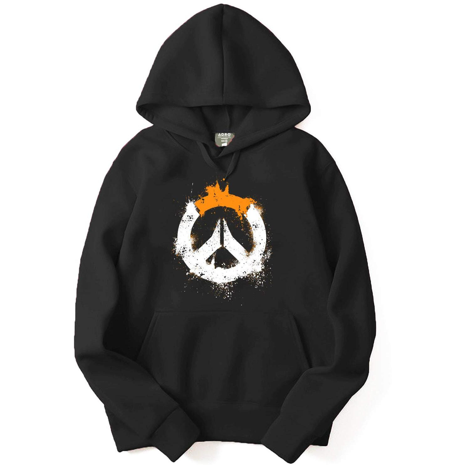 Adro Men's Cotton Neck Hooded Sweatshirt (H20-M-Pc-Bl_Black_3Xl)
