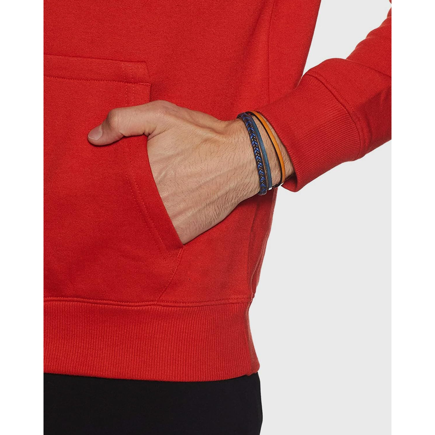 Adro Men's Cotton Neck Hooded Sweatshirt (H20-M-Byo-Rd_Red_L)