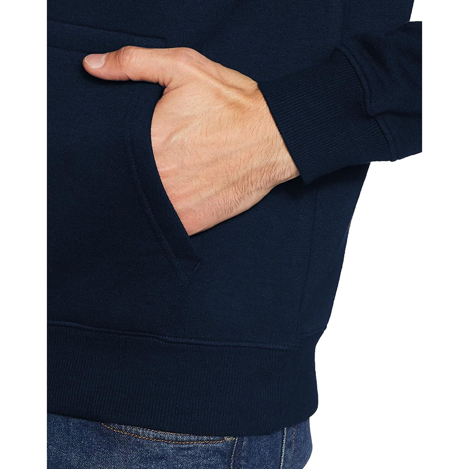 Adro Men's Cotton Neck Hooded Sweatshirt (H20-M-Byo-Nb_Navy_2Xl)