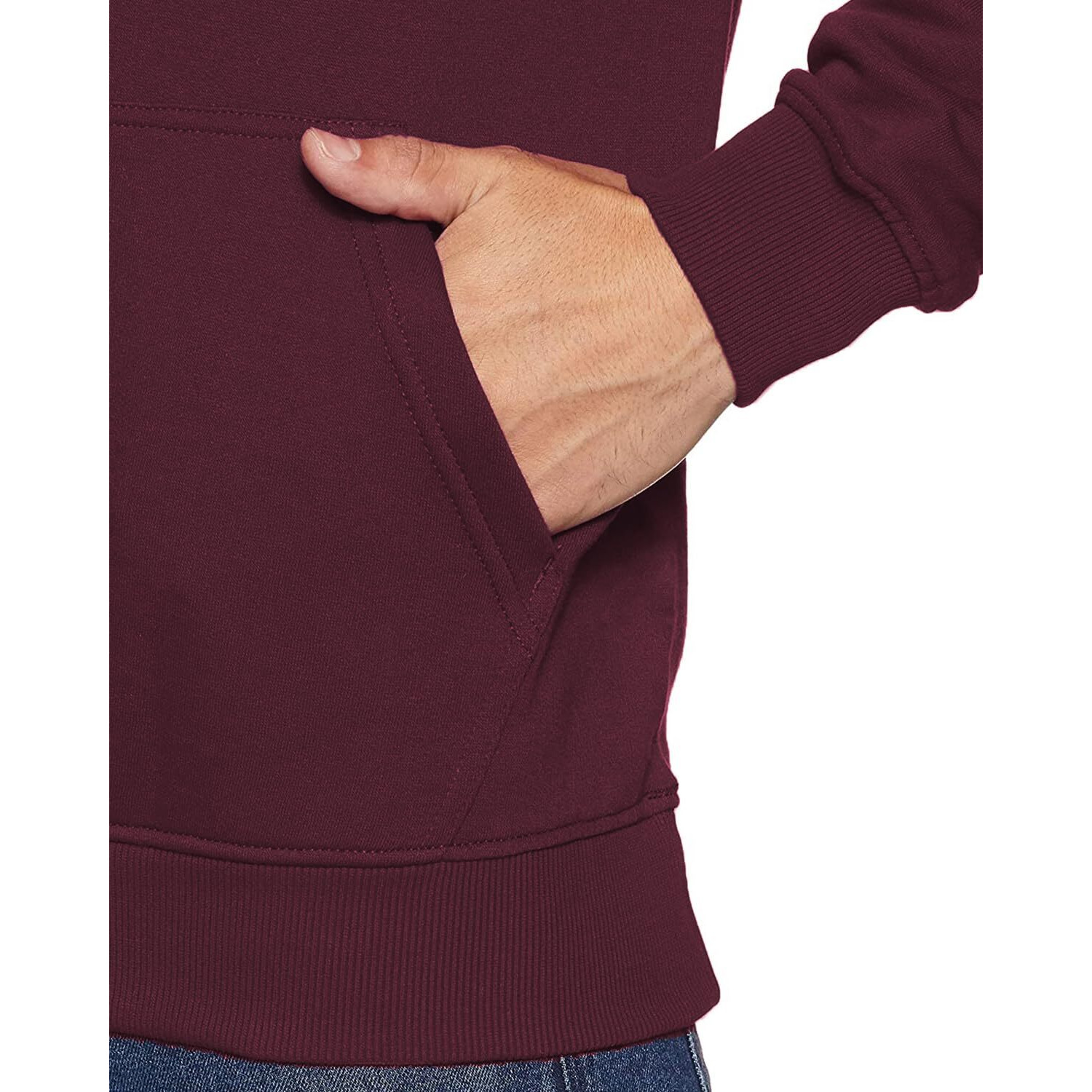 Adro Men's Cotton Neck Hooded Sweatshirt (H20-M-Byo-Mr_Maroon_L)
