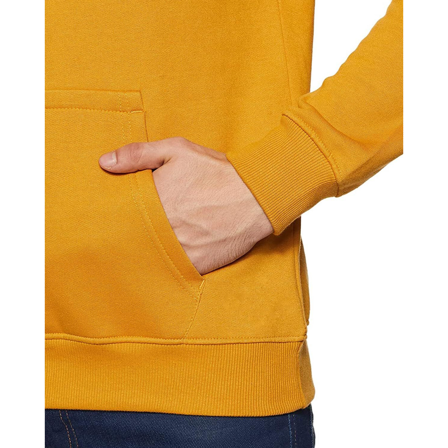 Adro Men's Cotton Neck Hooded Sweatshirt (H20-M-Byo-Mu_Mustard_2Xl)