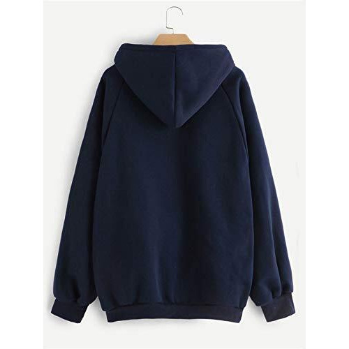 More & More Unisex-Child Fleece Neck Hooded Sweatshirt (Fof Hoodies_Navy Blue