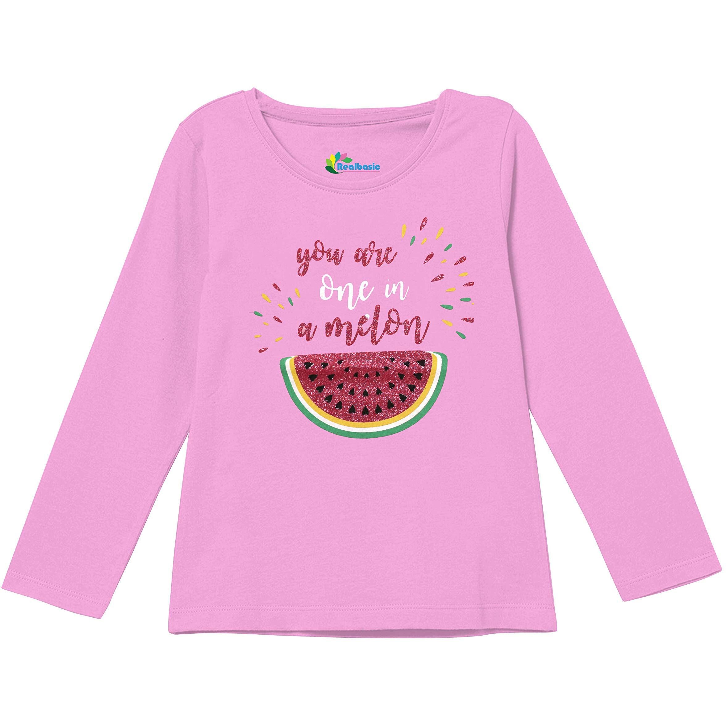 Real Basics Girls Regular Fit Full Sleeves Tshirt (Rb-G-Ftop-P2-45-S3_Fba_Multicolour_4-5 Years)