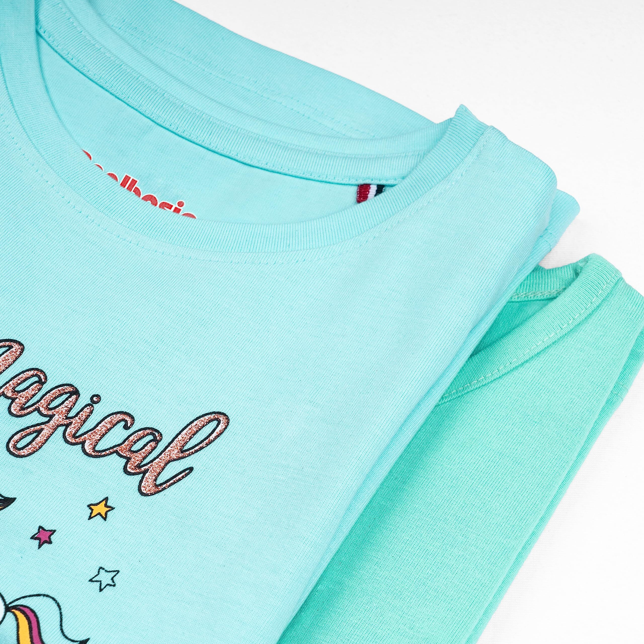 Real Basics Girls Regular Fit Full Sleeves Tshirt (Rb-G-Ftop-P2-23-S9_Fba_Multicolour_2-3 Years)