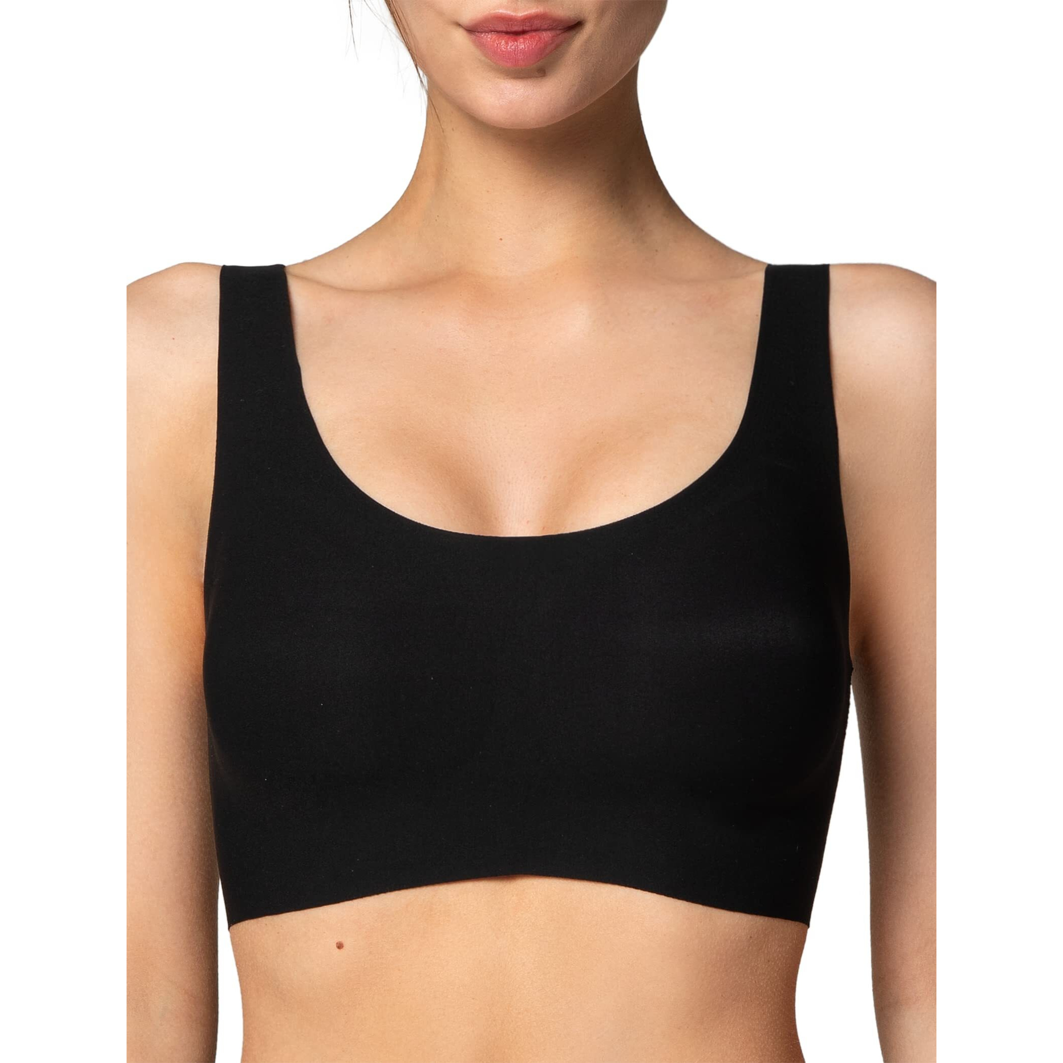 Yvette Women's 67% Polyamide 33% Elastane Padded, With Removable Pads Wire Free Seamless Bra Black