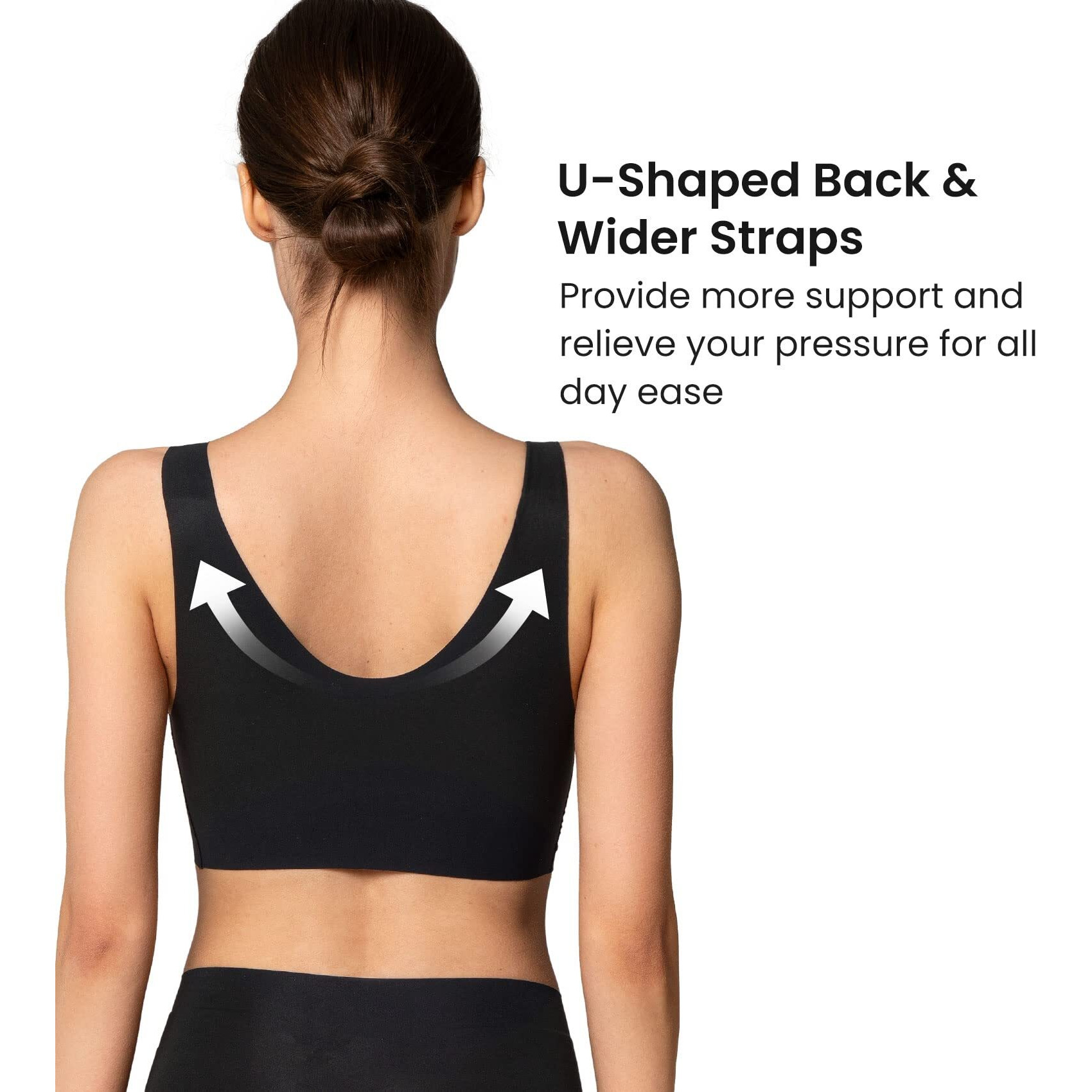 Yvette Women's 67% Polyamide 33% Elastane Padded, With Removable Pads Wire Free Seamless Bra Black